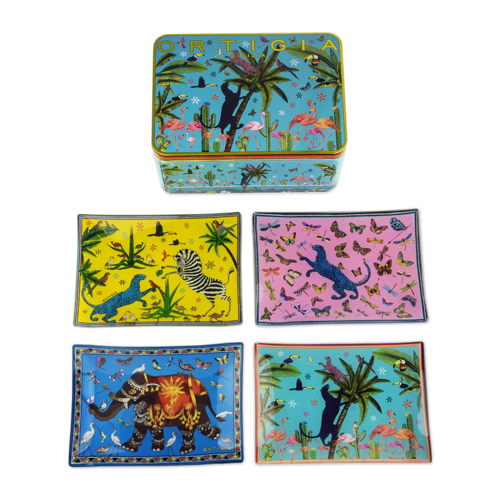Ortigia Jungle 4 Glass Plates