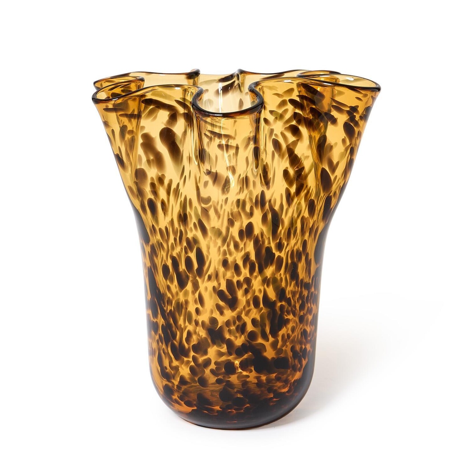 Two's Company Tortoise Print Flare Vase