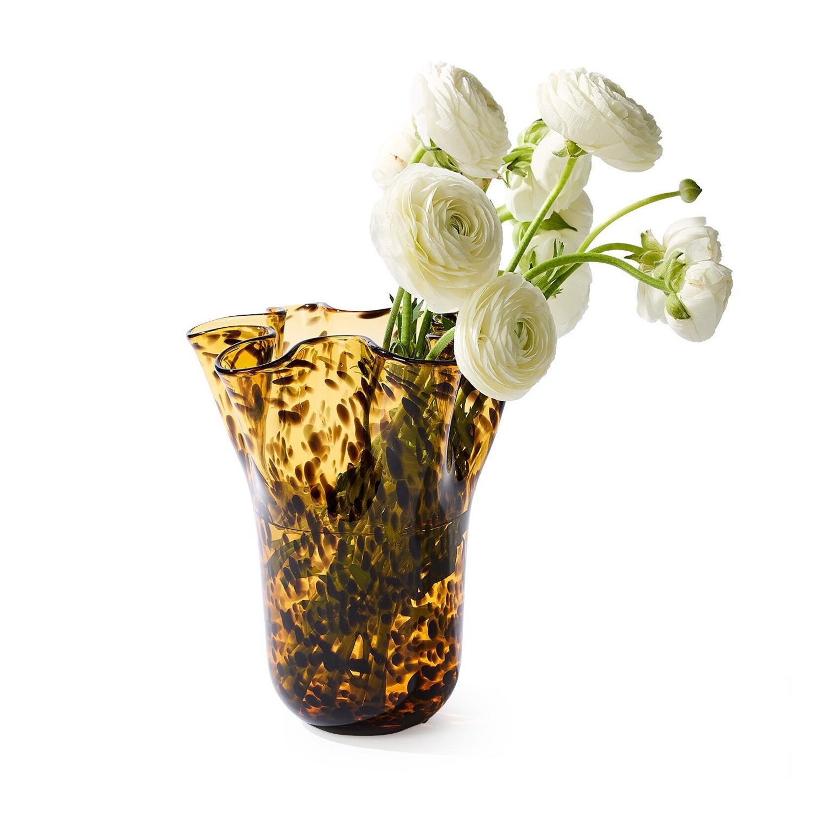 Two's Company Tortoise Print Flare Vase