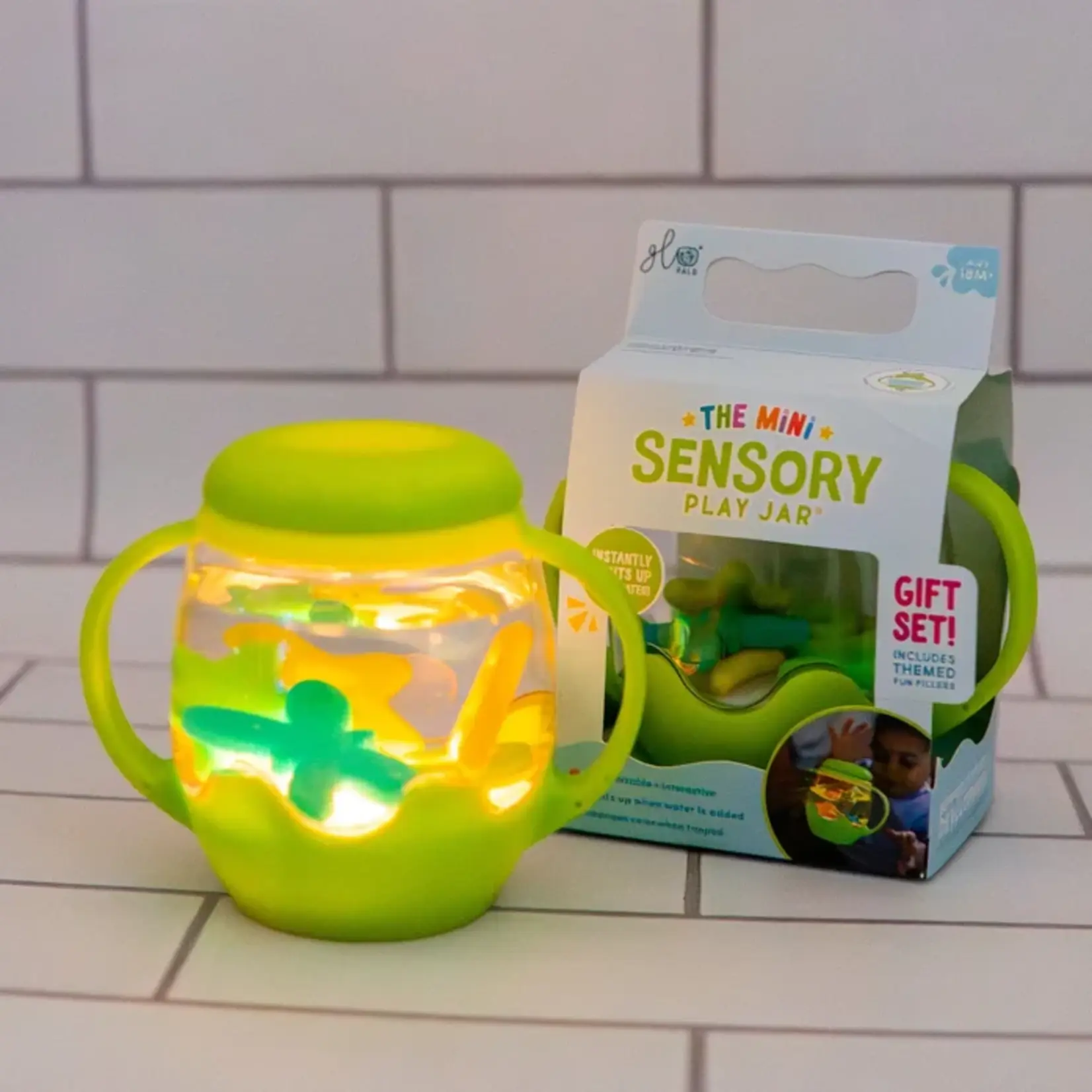 Glo Pals Mini Sensory Play Jar Gift Set - Green/Firefly