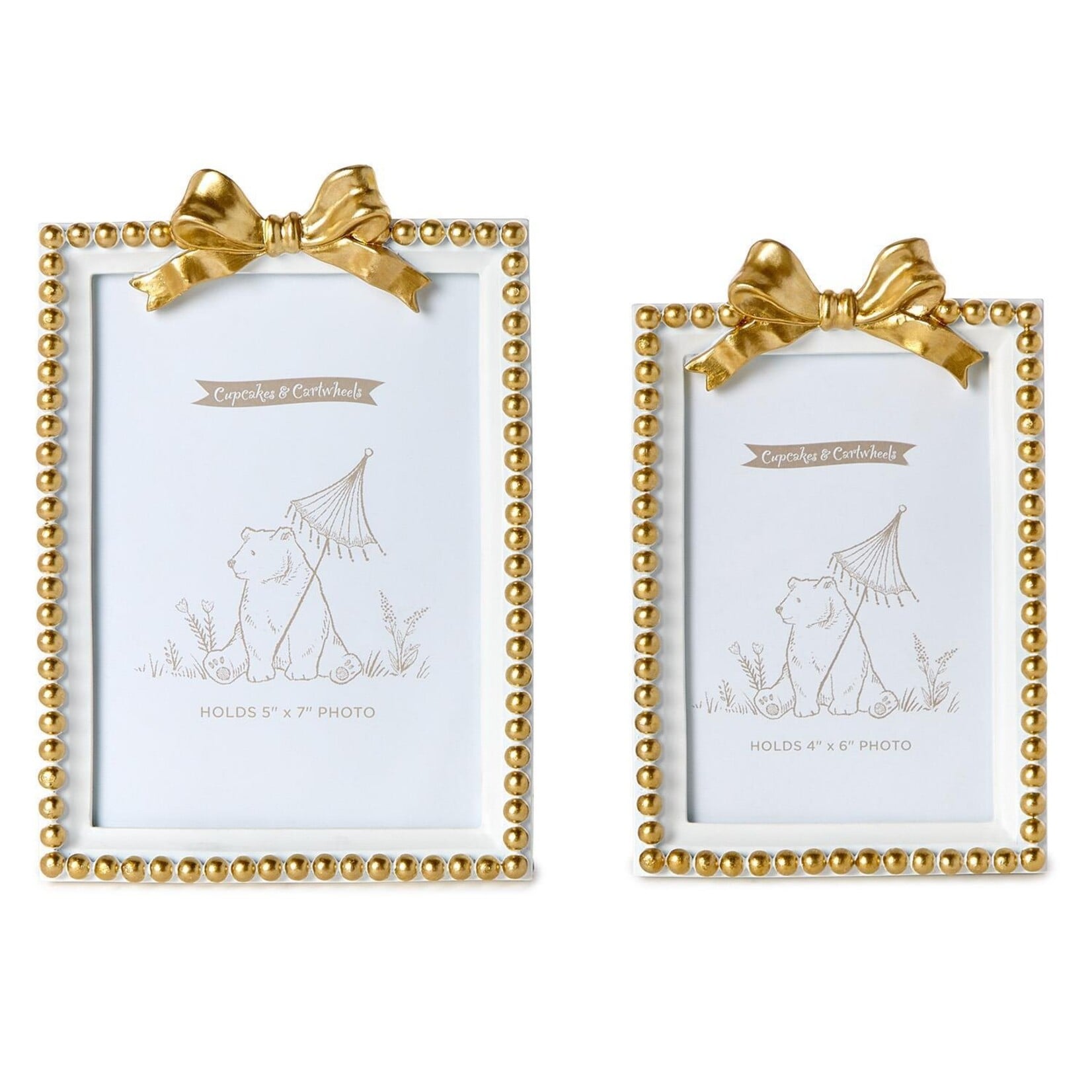Two's Company Golden Bow Photo Frames 4x6