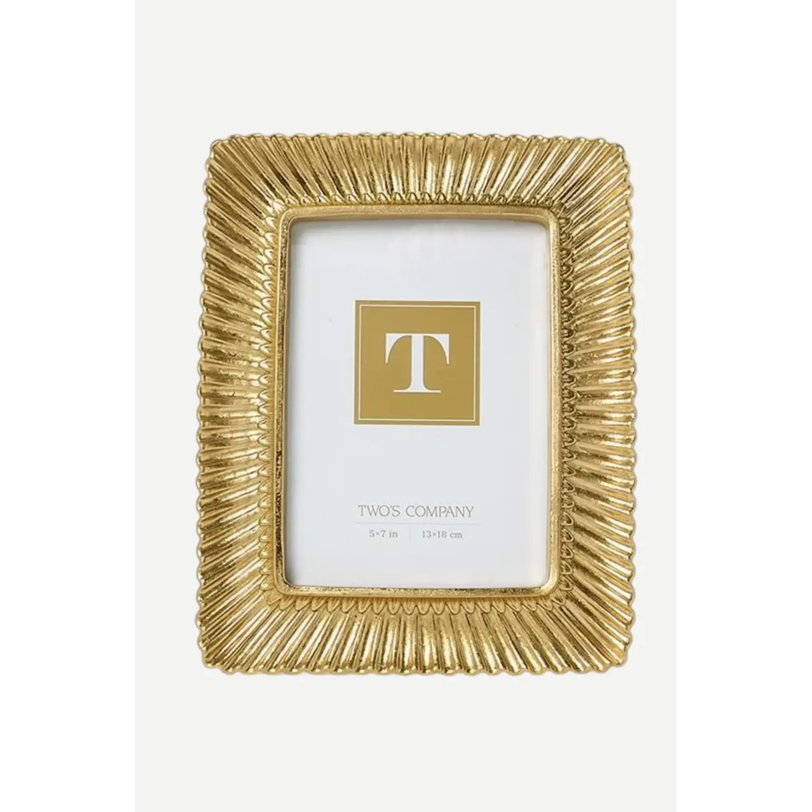 Two's Company Sculpted Scalloped Plume Photo Frames 5x7