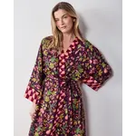 Print Fresh Eco Satin Robe Pomme & Poire Plum S/M