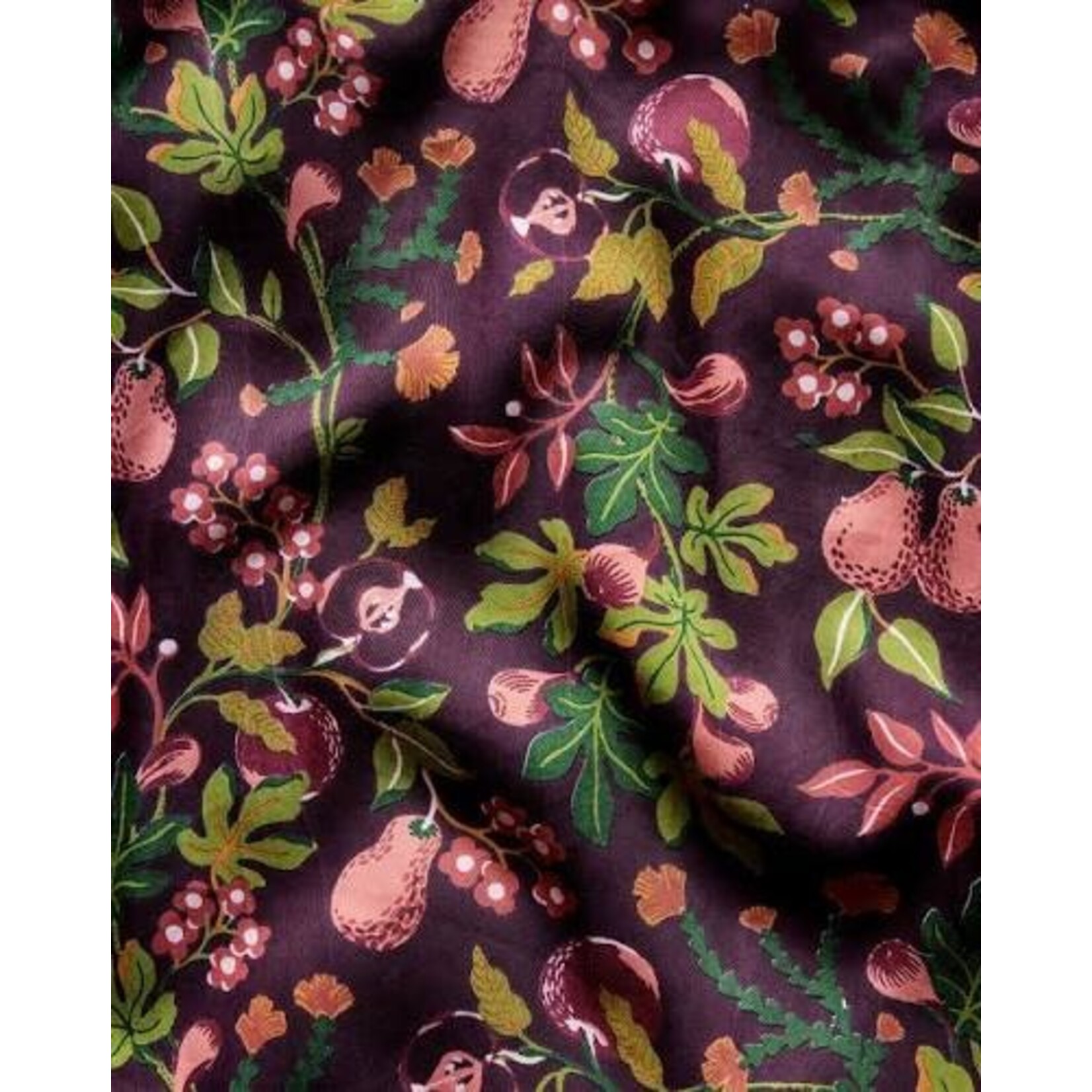 Print Fresh Eco Satin Robe Pomme & Poire Plum S/M