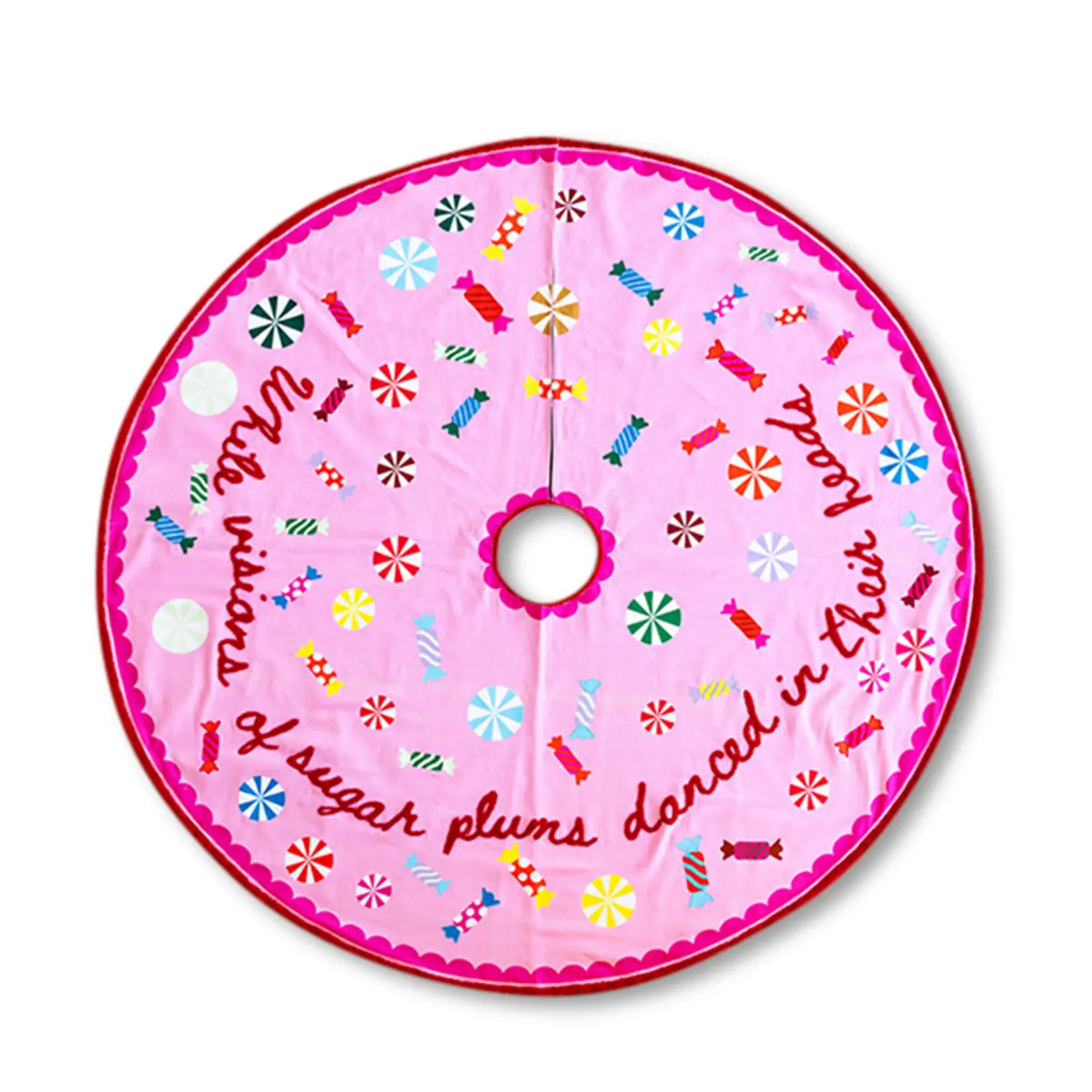 Furbish Sugar Plums Embroidered Tree Skirt