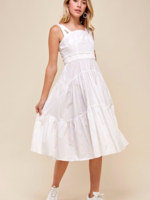 Pinch White Tiered Midi Dress