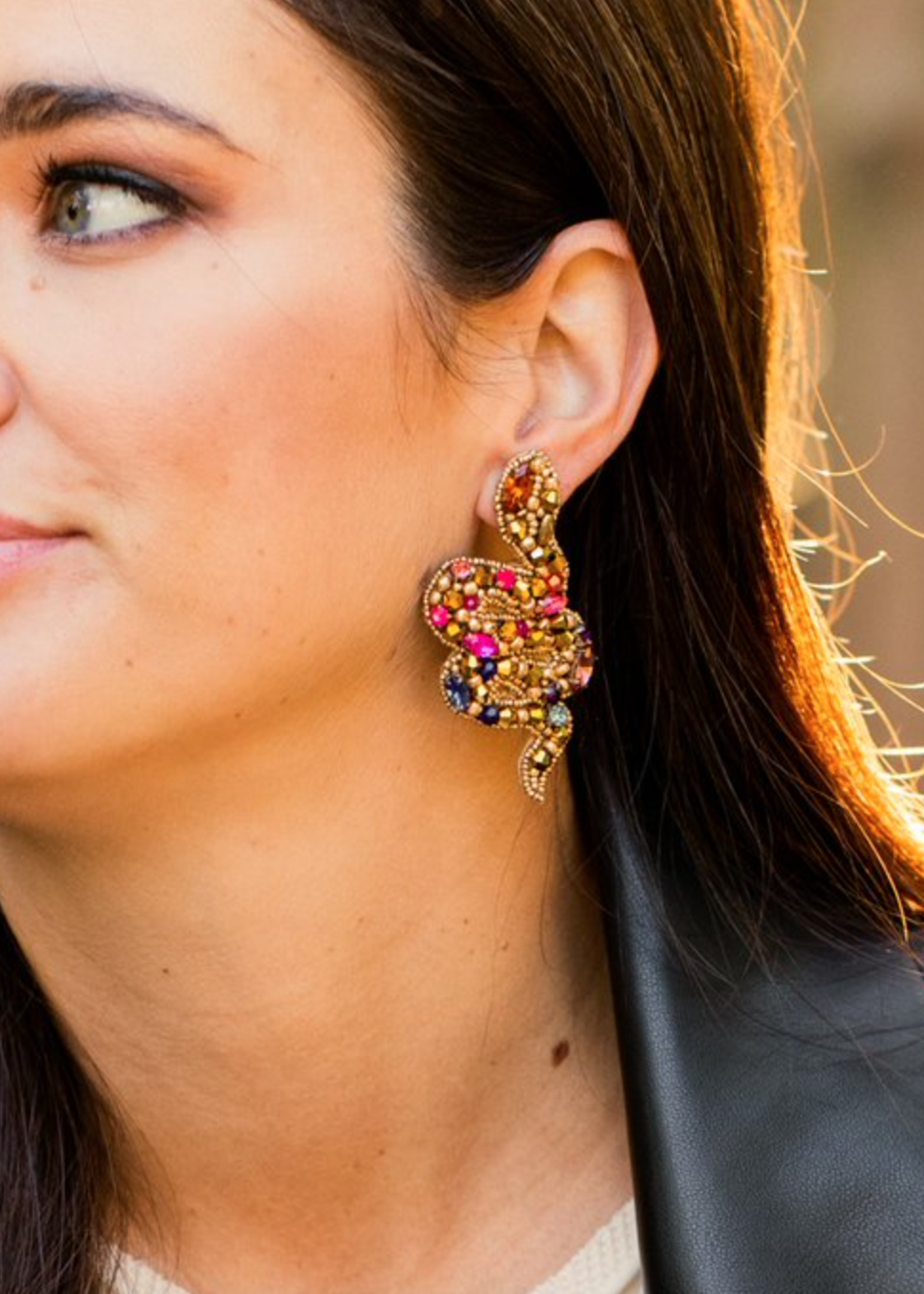 Allie Beads Jeweled Snake Earring