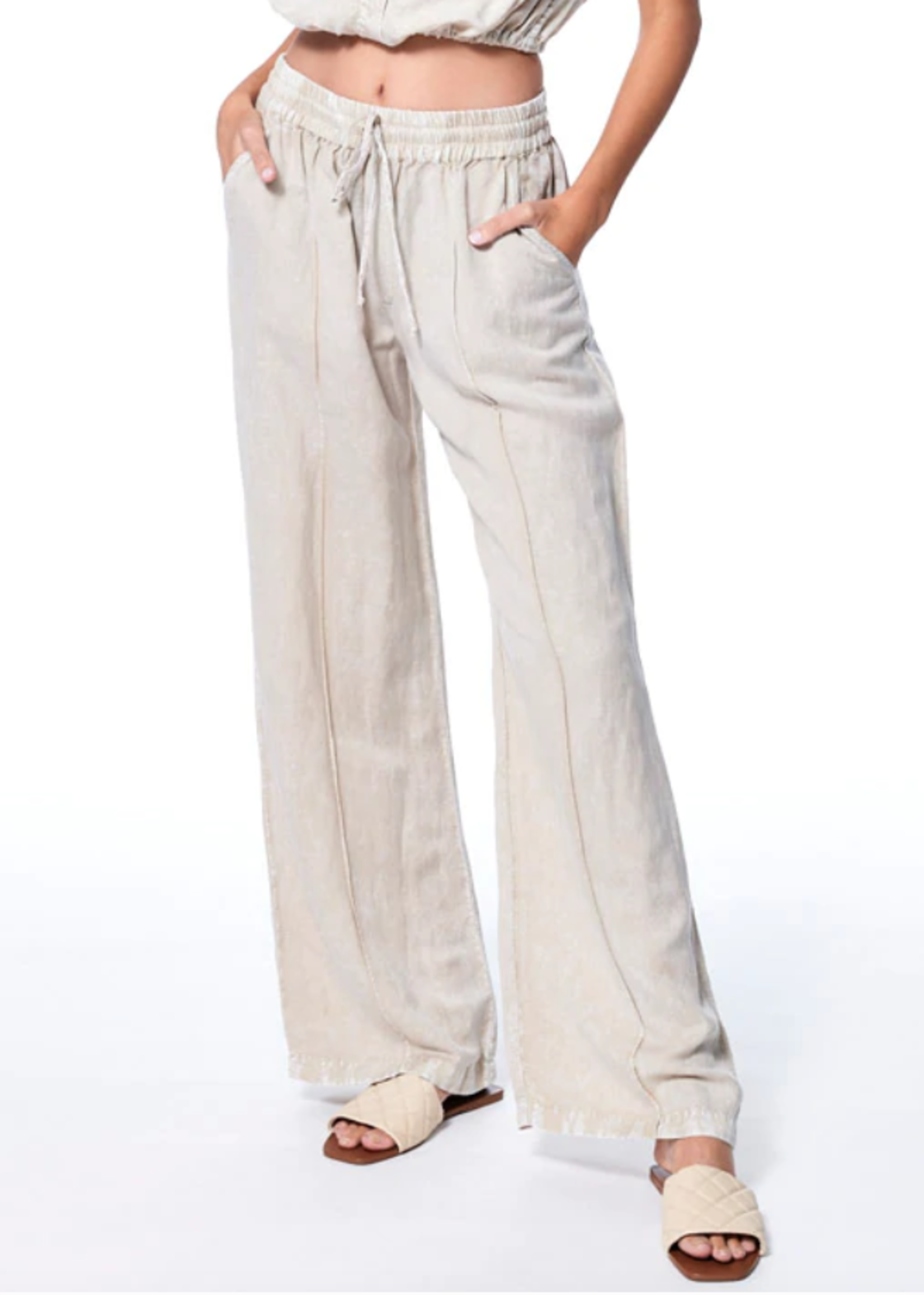 Young Fabulous & Broke Mineral Wash Linen Track Pant