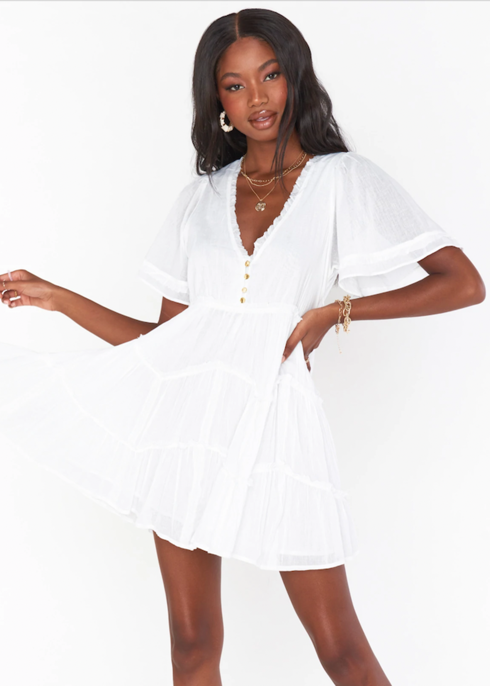 Show Me Your Mumu Alyssa Mini Dress White
