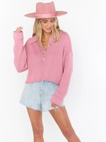 Show Me Your Mumu Pink Crawford Collared Sweater