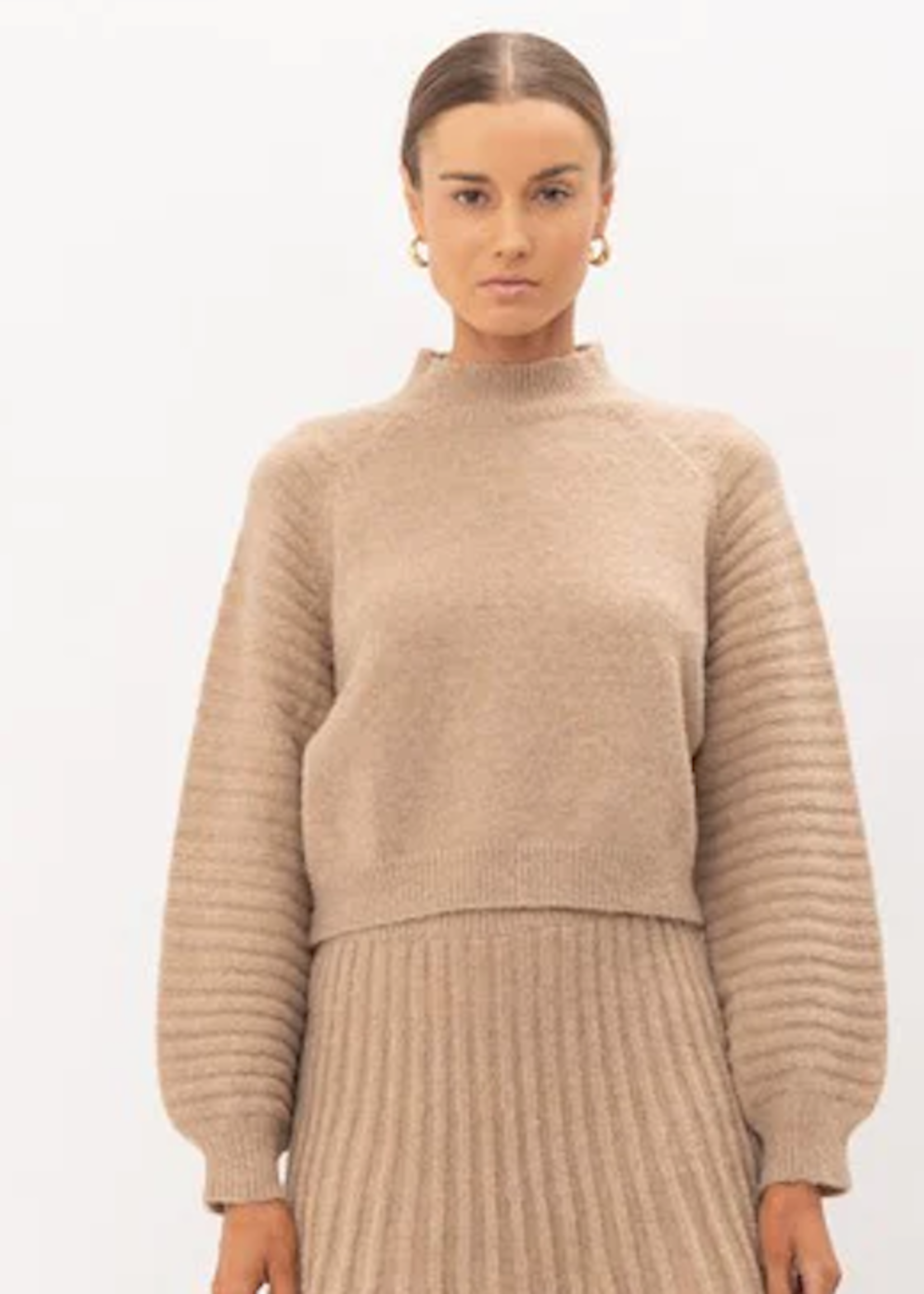 sofie the label Gabrielle Natural Balloon Sleeve Sweater