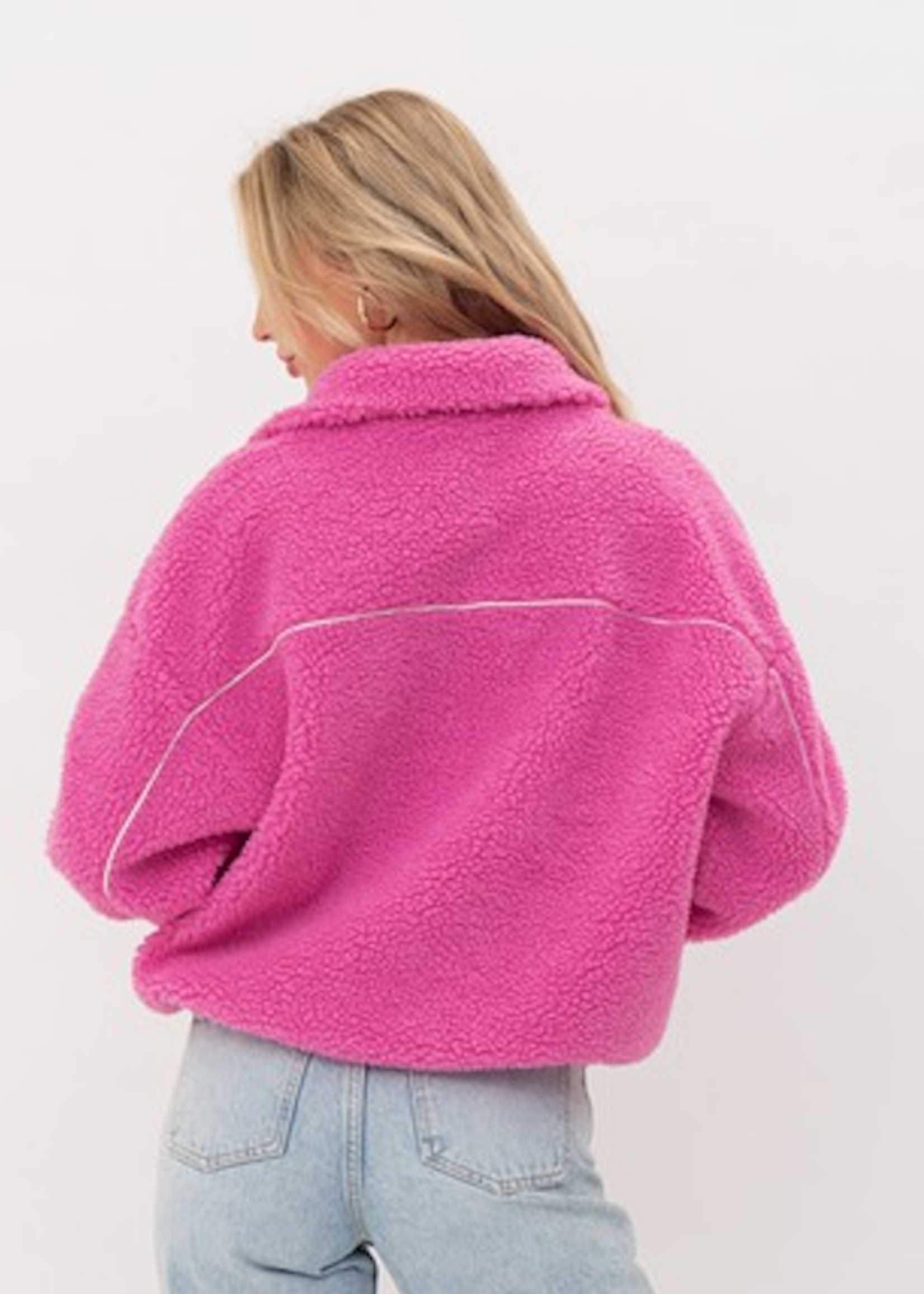 Pretty Garbage Pink Sherpa Pullover