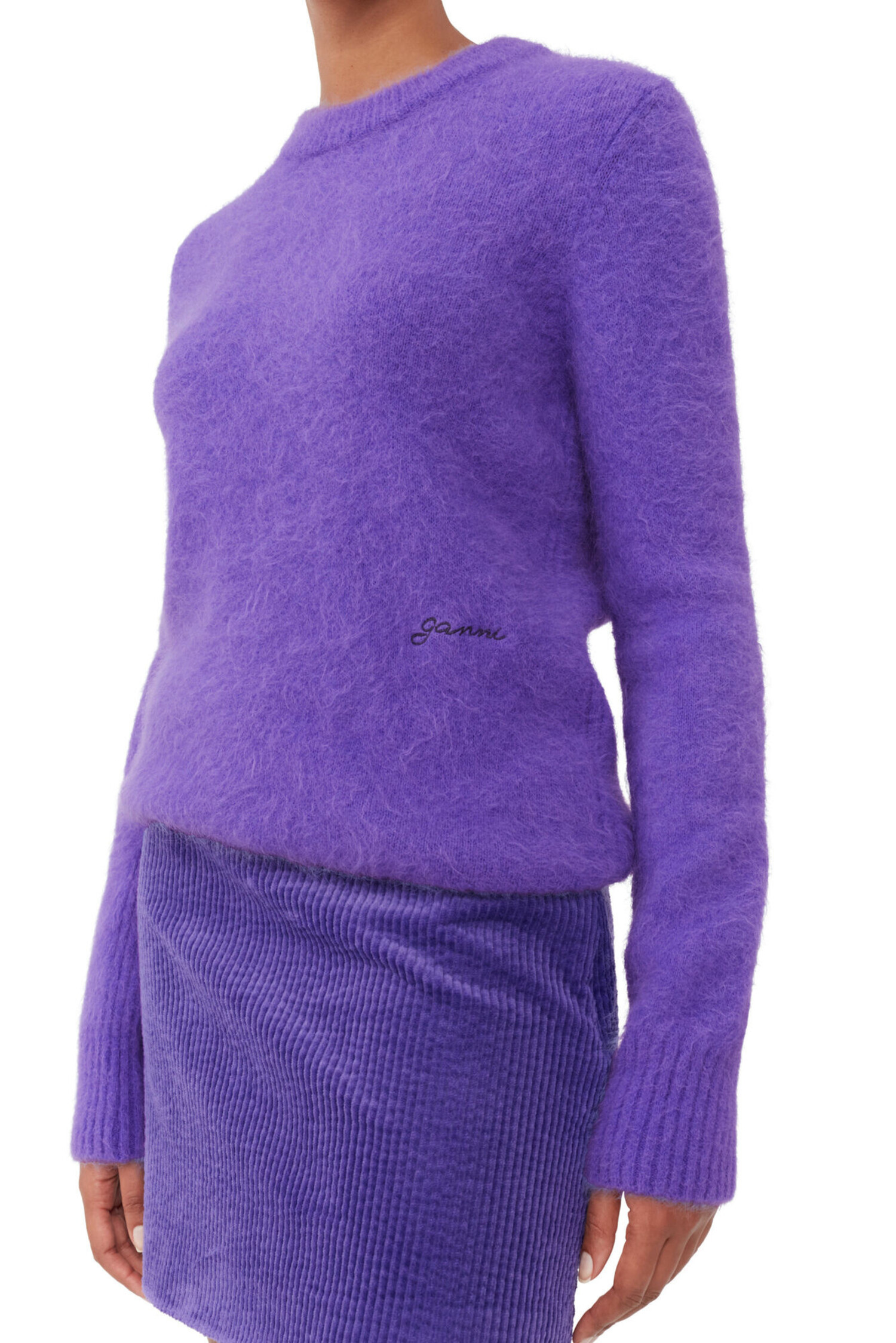 GANNI BRUSHED ALPACA O-NECK