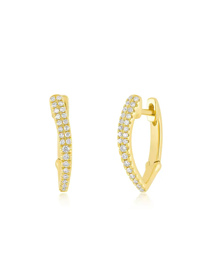 Bezel Set Diamond Pear Stud Earring