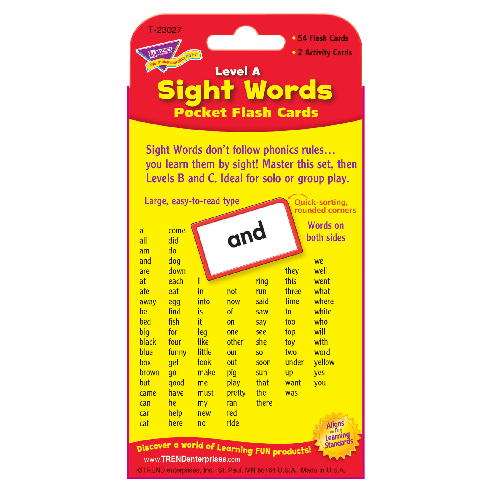 TREND Sight Words Level A