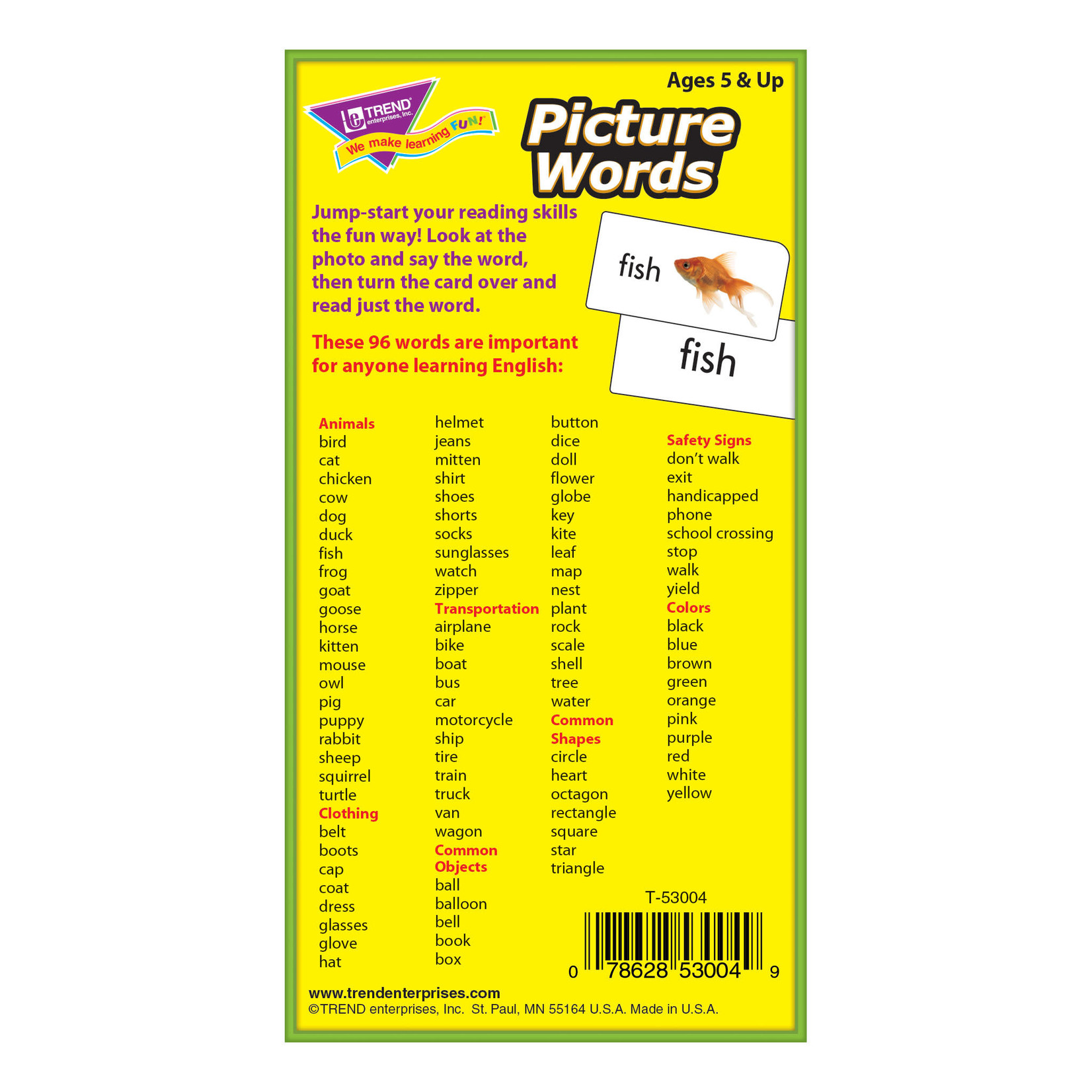 TREND Picture Words Flash Cards