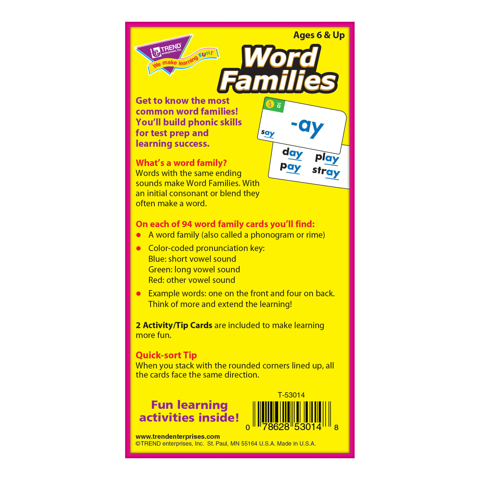 TREND Word Families Cards