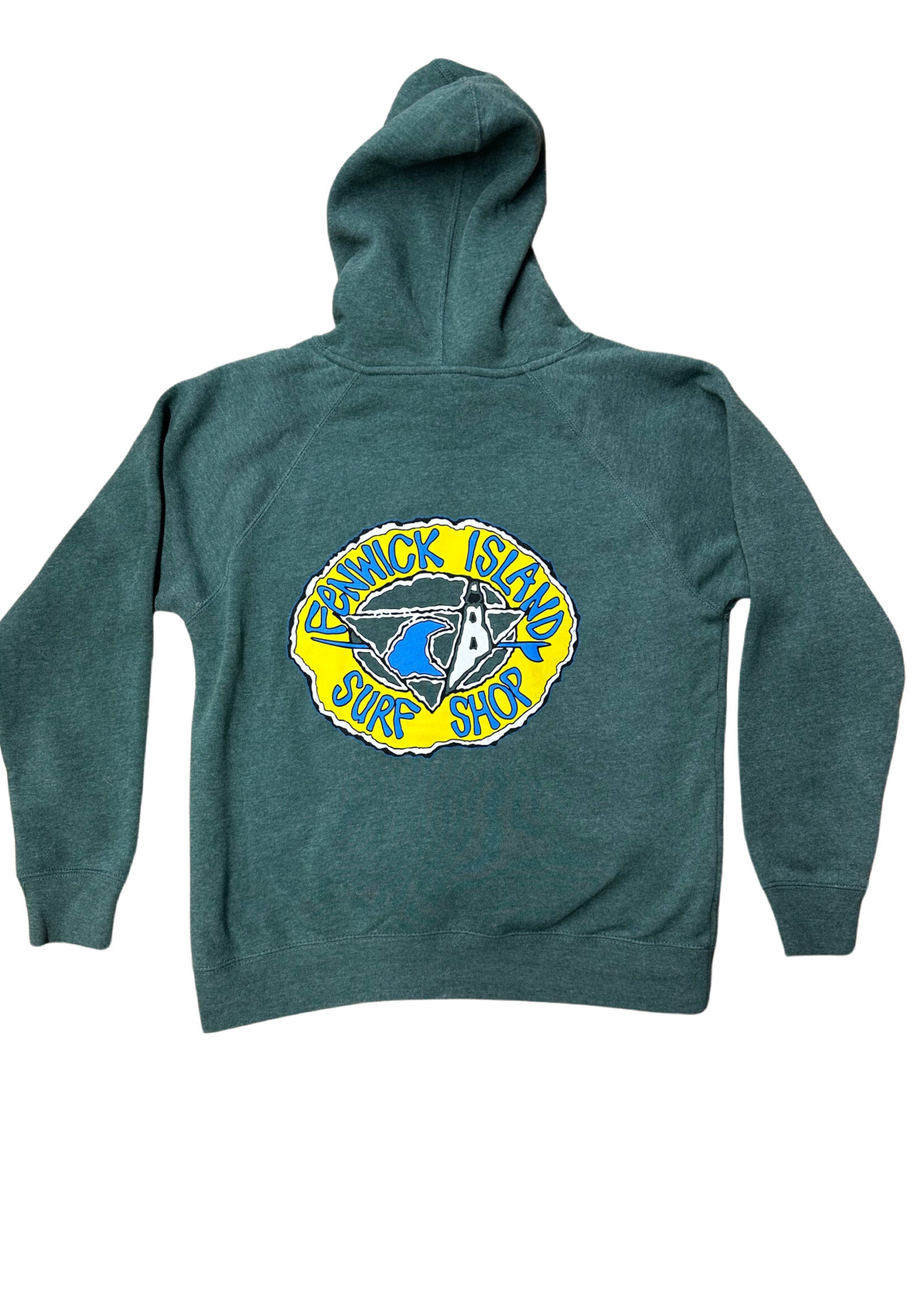 "KIKI" YOUTH RAGLAN HOOD MOSS HEATHER