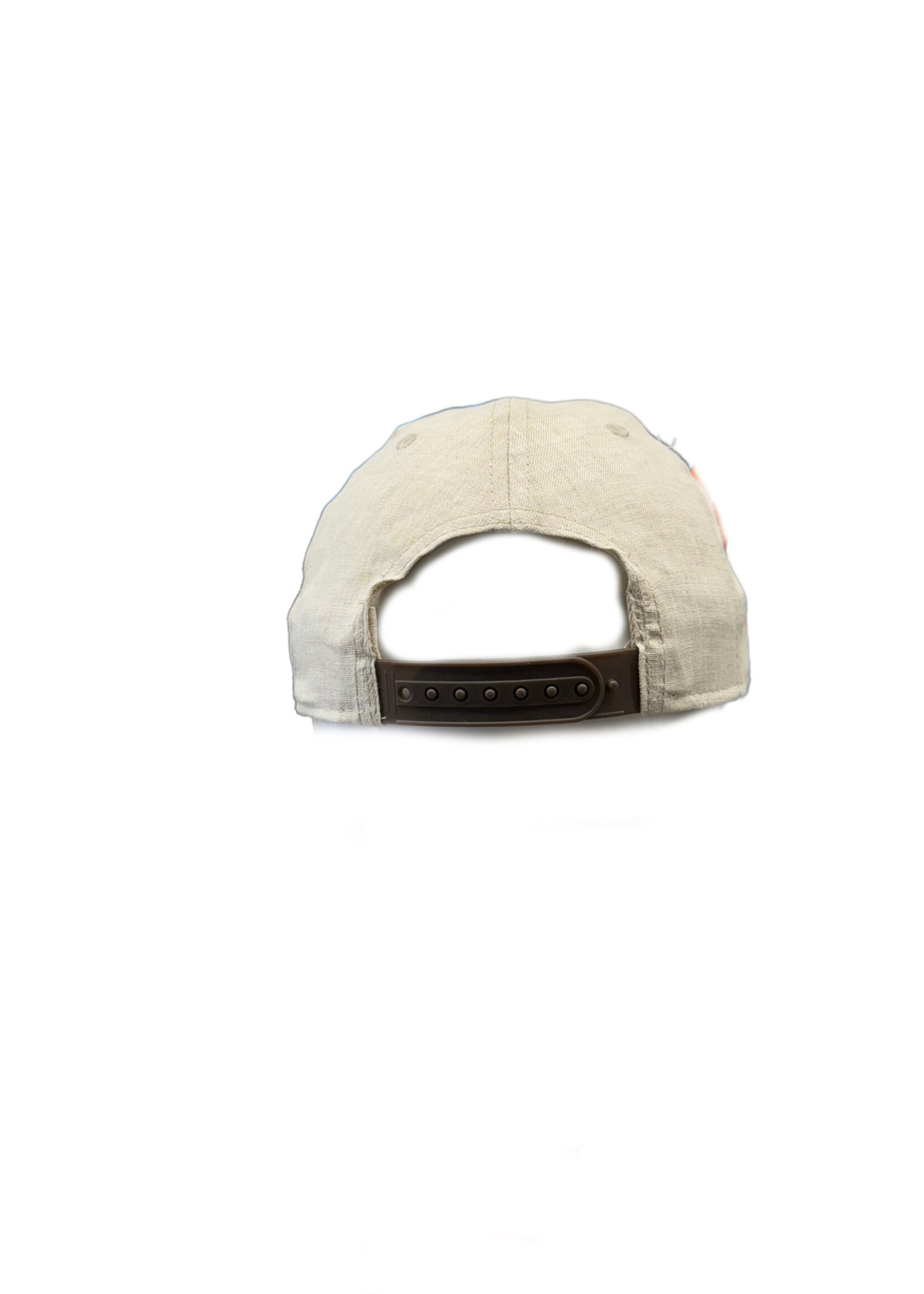 LOW CROWN FLAT BRIM ROUND EMBROIDERY NATURAL
