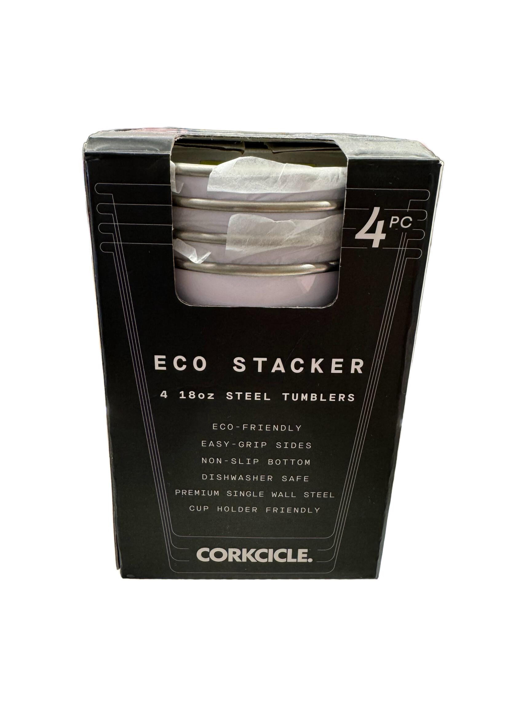 ECO STACKER 18OZ TUMBLER WHITE (PACK OF 4)