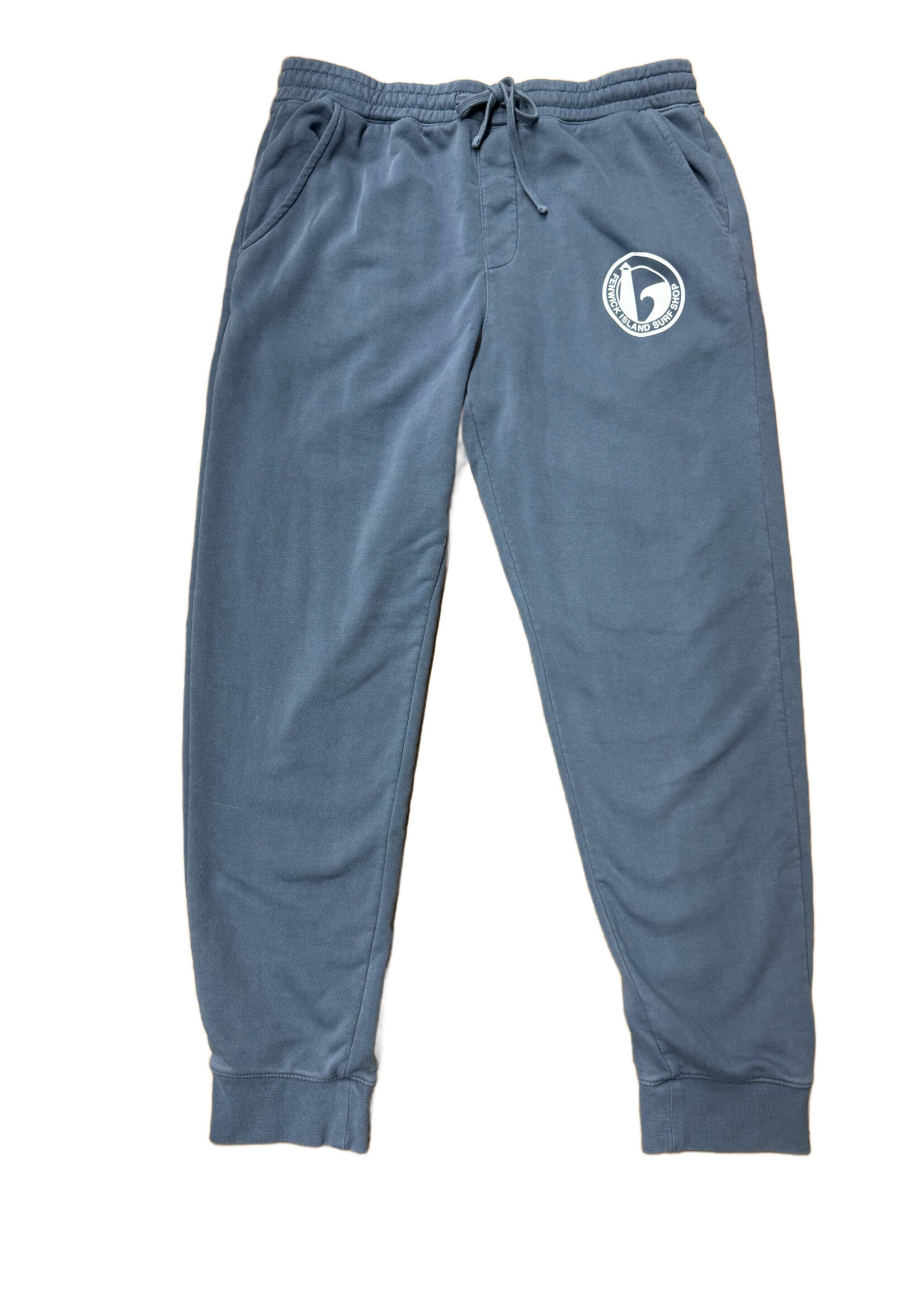 "ROUND" PIGMENT DYE FLEECE PANT SLATE