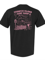 "FENWICK BEACH" SS COMFORT COLORS BLACK
