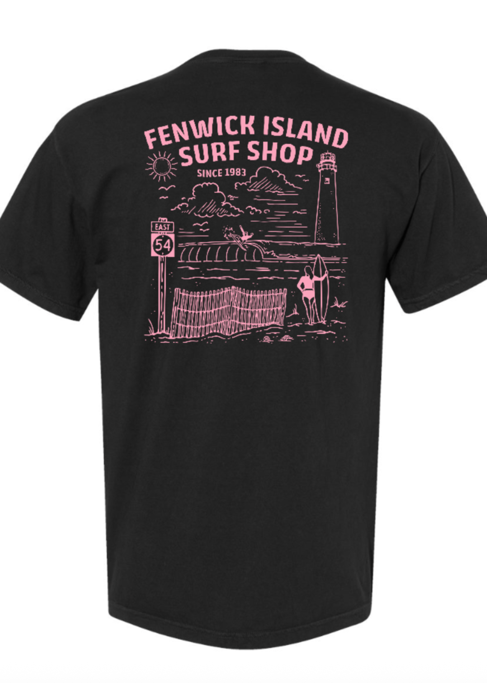 "FENWICK BEACH" SS COMFORT COLORS BLACK