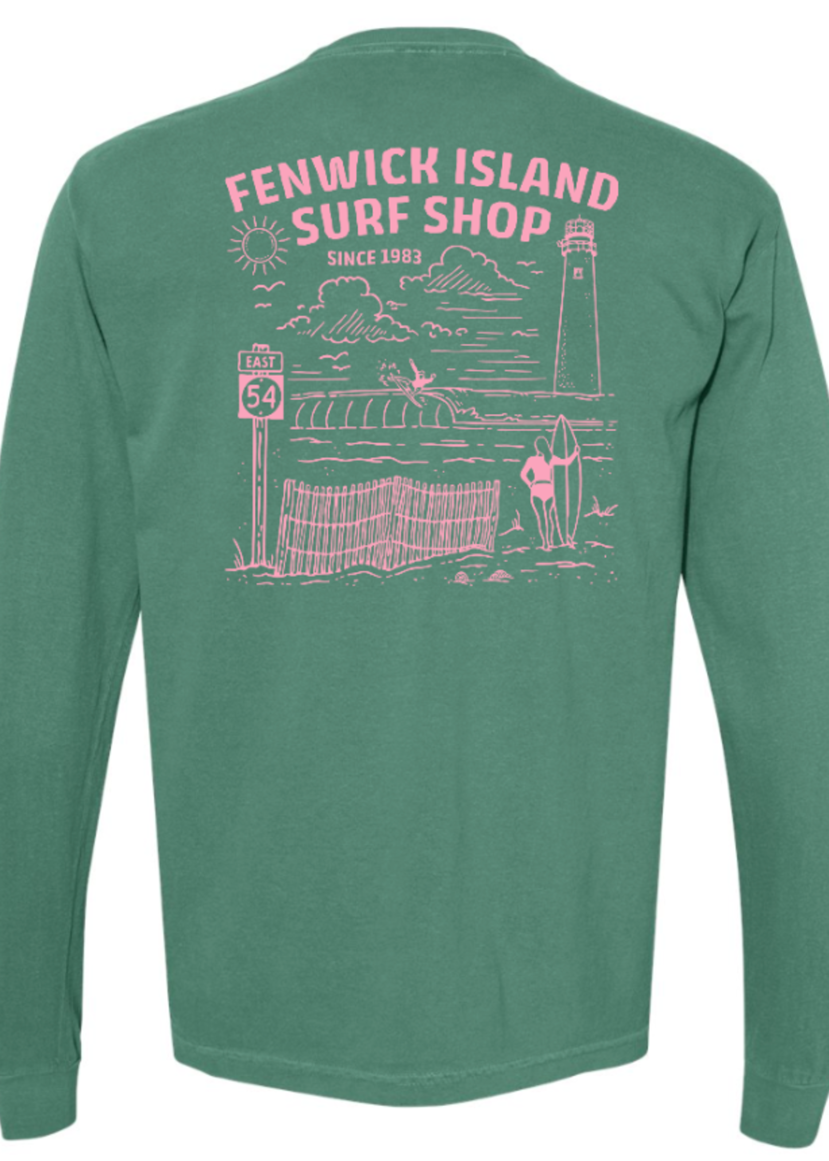 FENWICK BEACH POCKET LS LIGHT GREEN