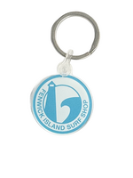 ROUND TEAL KEYCHAIN