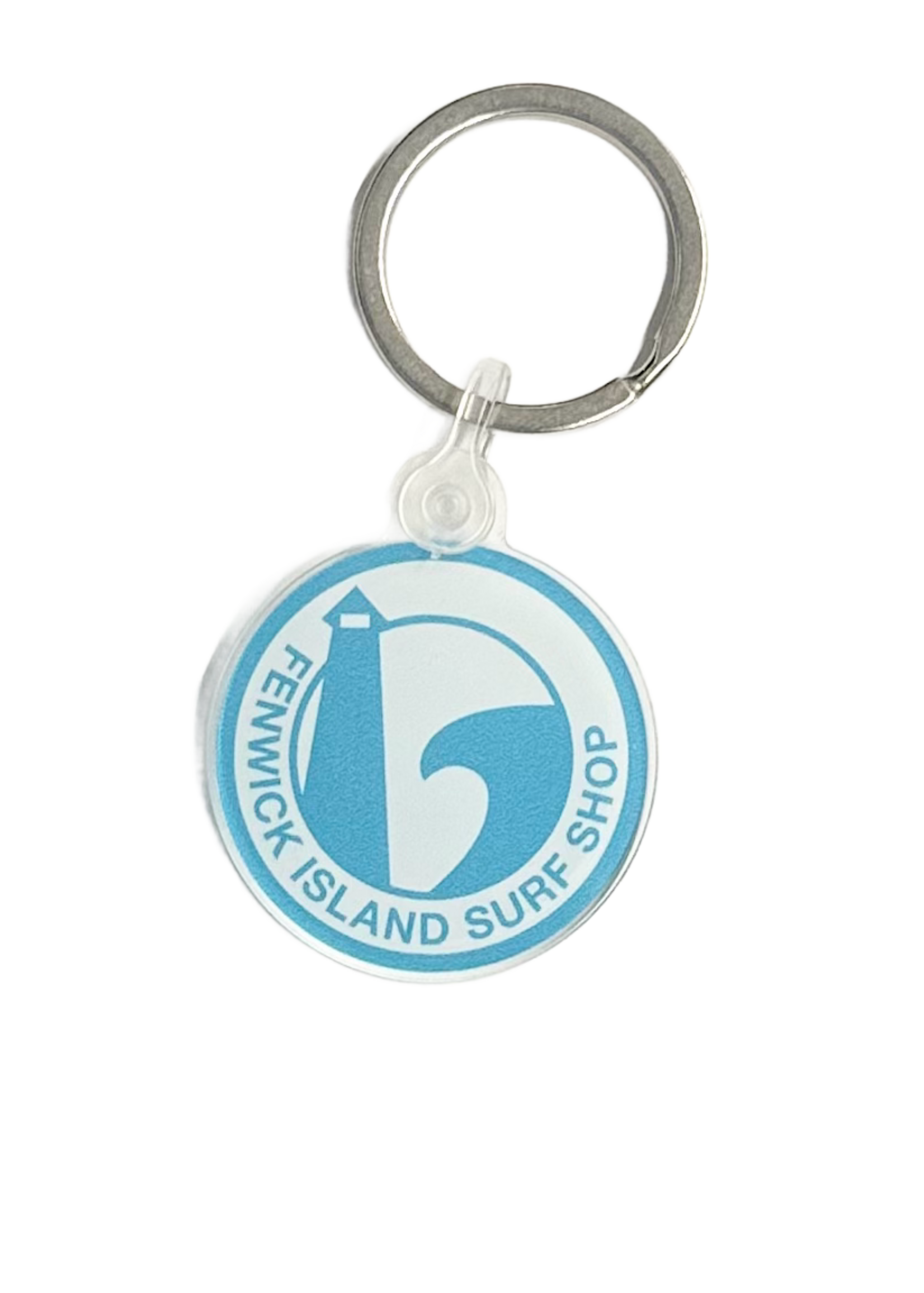 ROUND TEAL KEYCHAIN