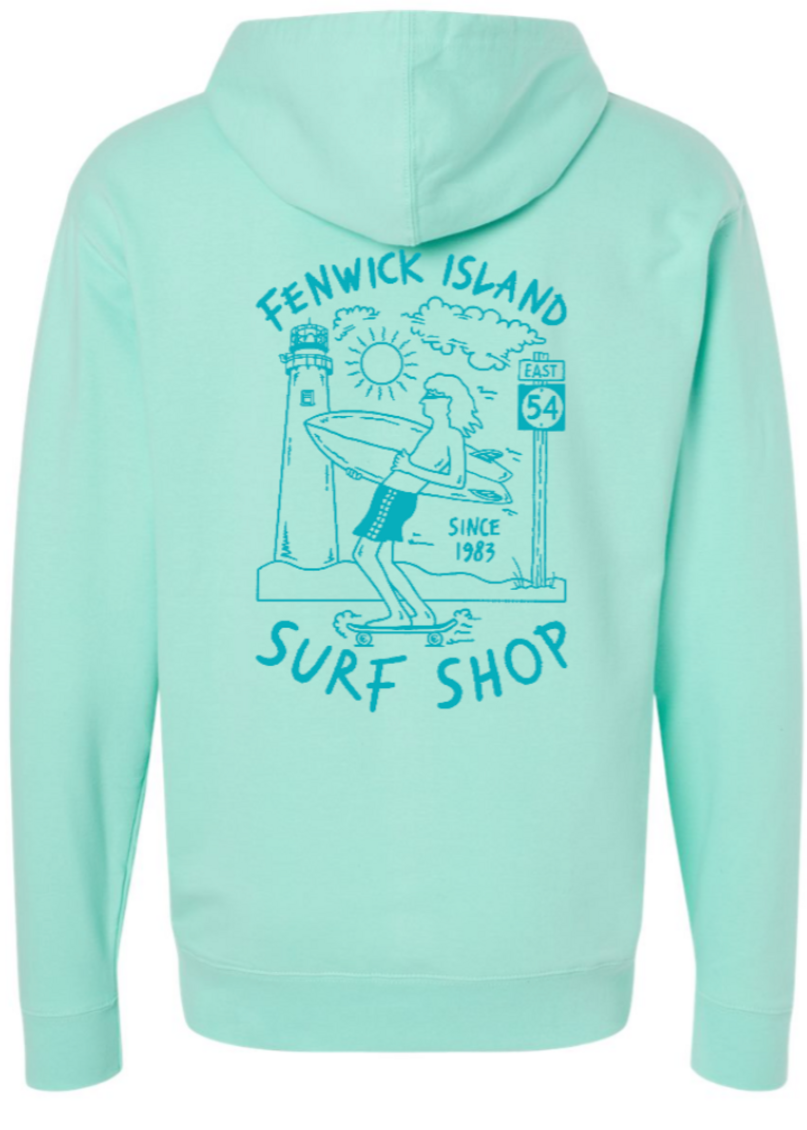 "SKATE SURF" MIDWEIGHT HOOD MINT