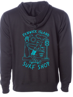 "SKATE SURF" MIDWEIGHT HOOD BLACK