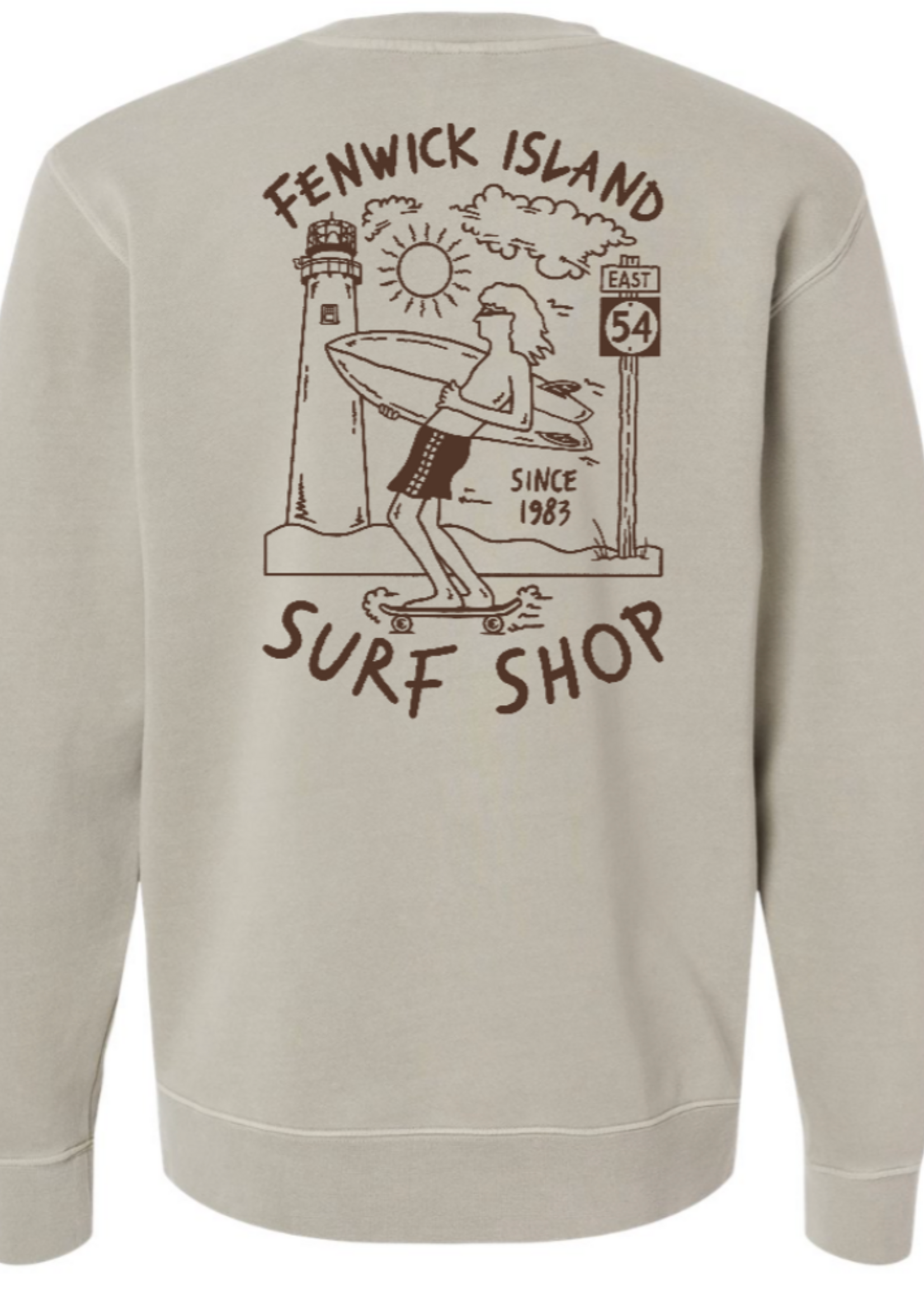 "SKATE SURF" PIGMENT DYED CREW CEMENT
