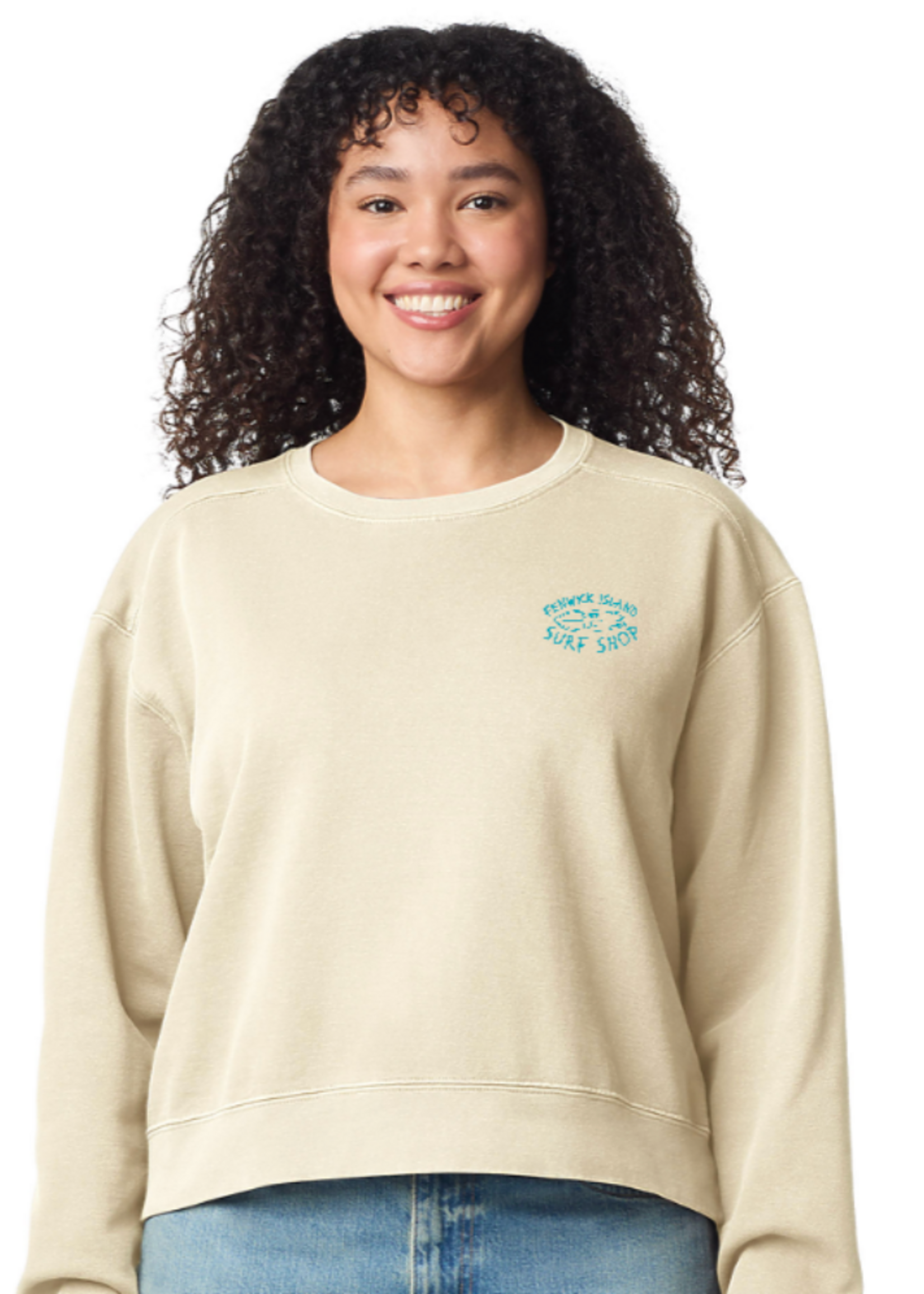 WOMENS "SKATE SURF "MID LENGTH CREW IVORY