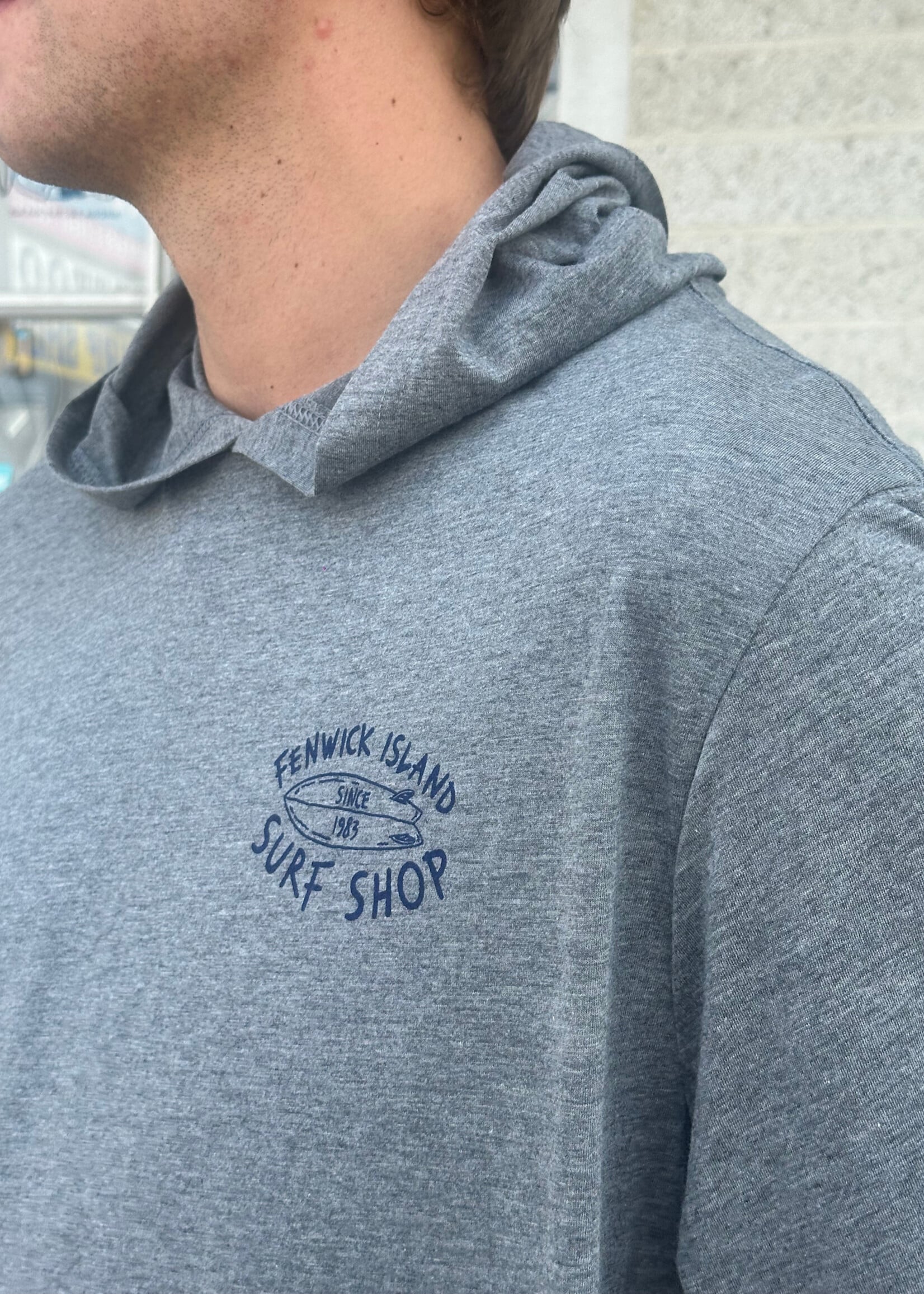 SKATE SURF HOODED LONG SLEEVE GREY TRIBLEND