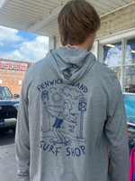 "SKATE SURF" HOODED LONG SLEEVE GREY TRIBLEND
