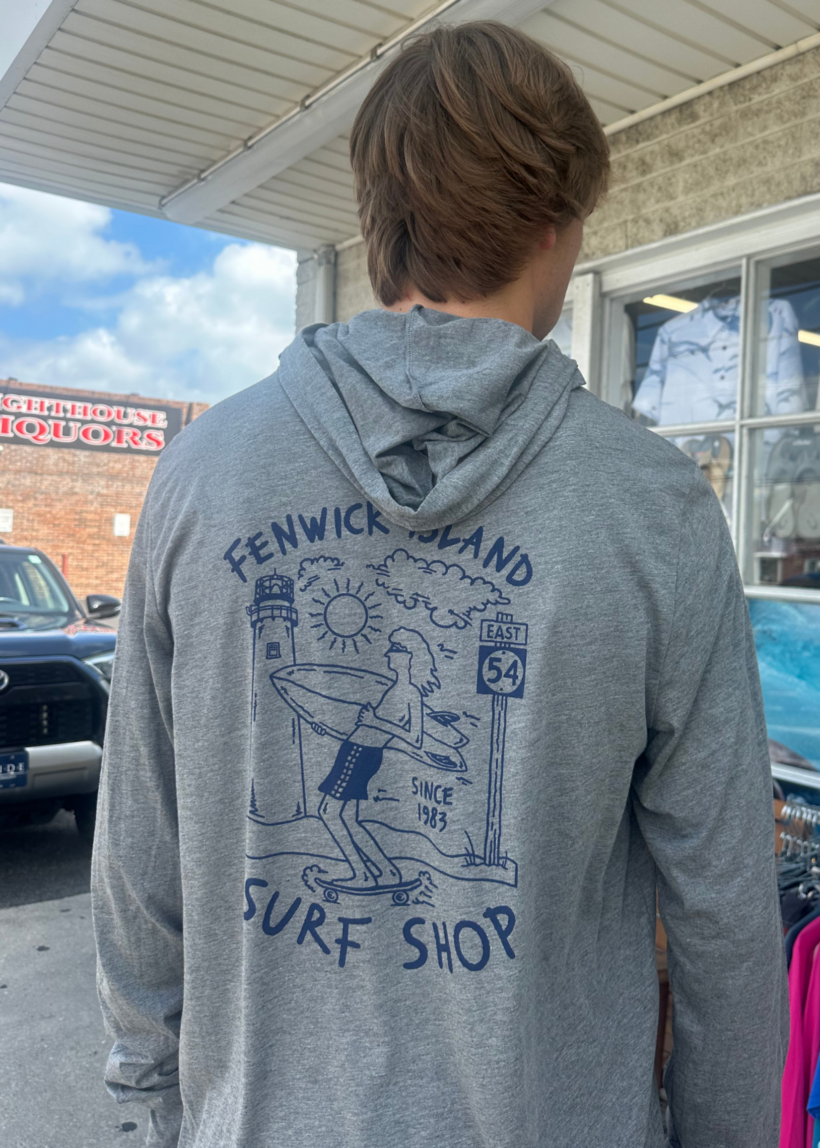 SKATE SURF HOODED LONG SLEEVE GREY TRIBLEND