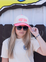 F.I. EMBROIDERED TRITECH CREAM/NEON PINK