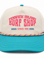 F.I. EMBROIDERY TRITECH ROPE HAT TEAL/CREAM