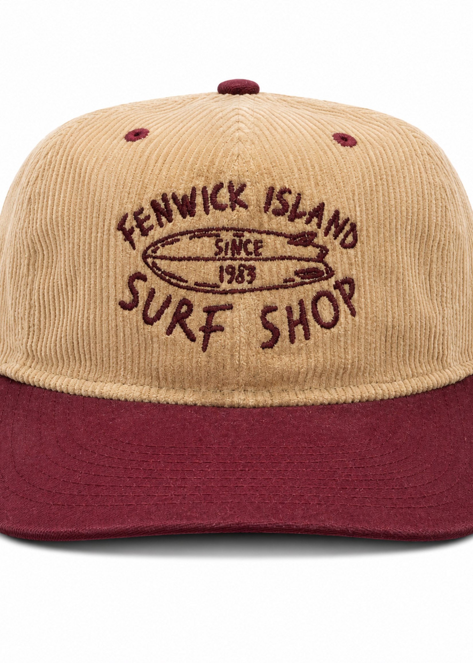 F.I. HIGH CROWN FLAT BRIM EMB KHAKI CORD