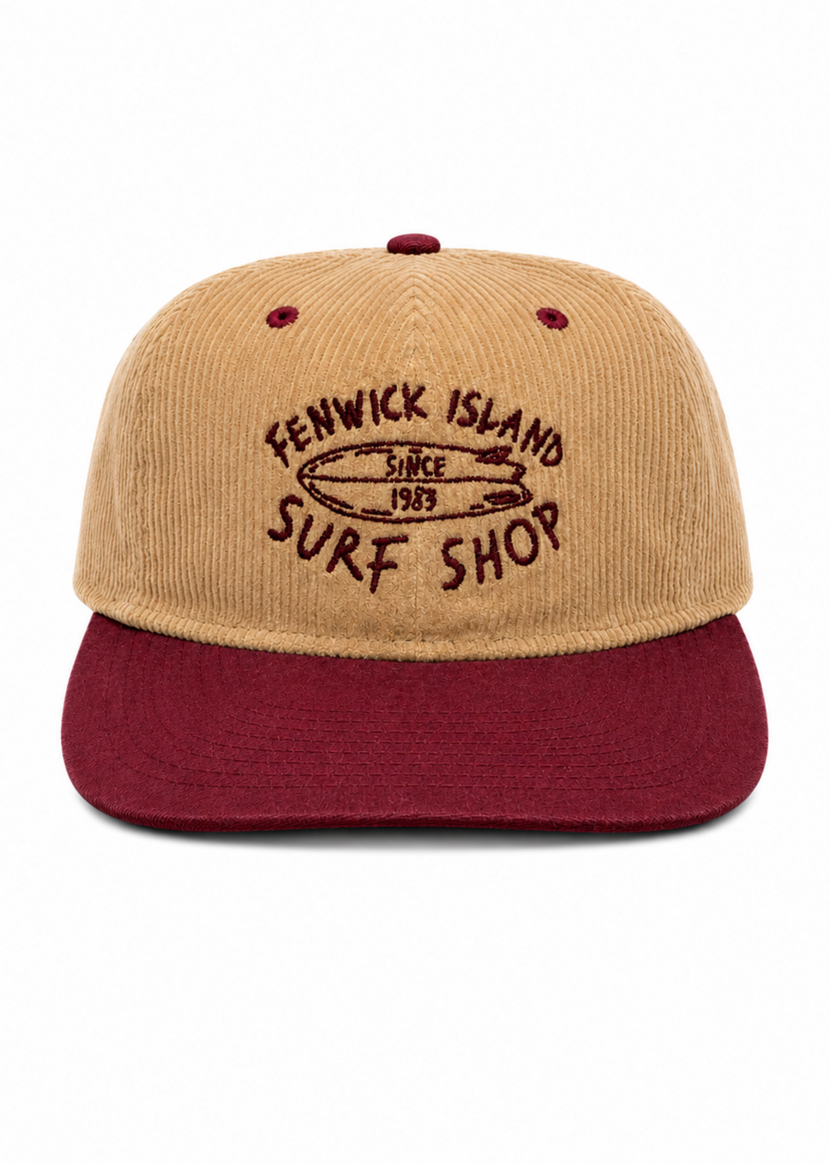 F.I. HIGH CROWN FLAT BRIM EMB KHAKI CORD
