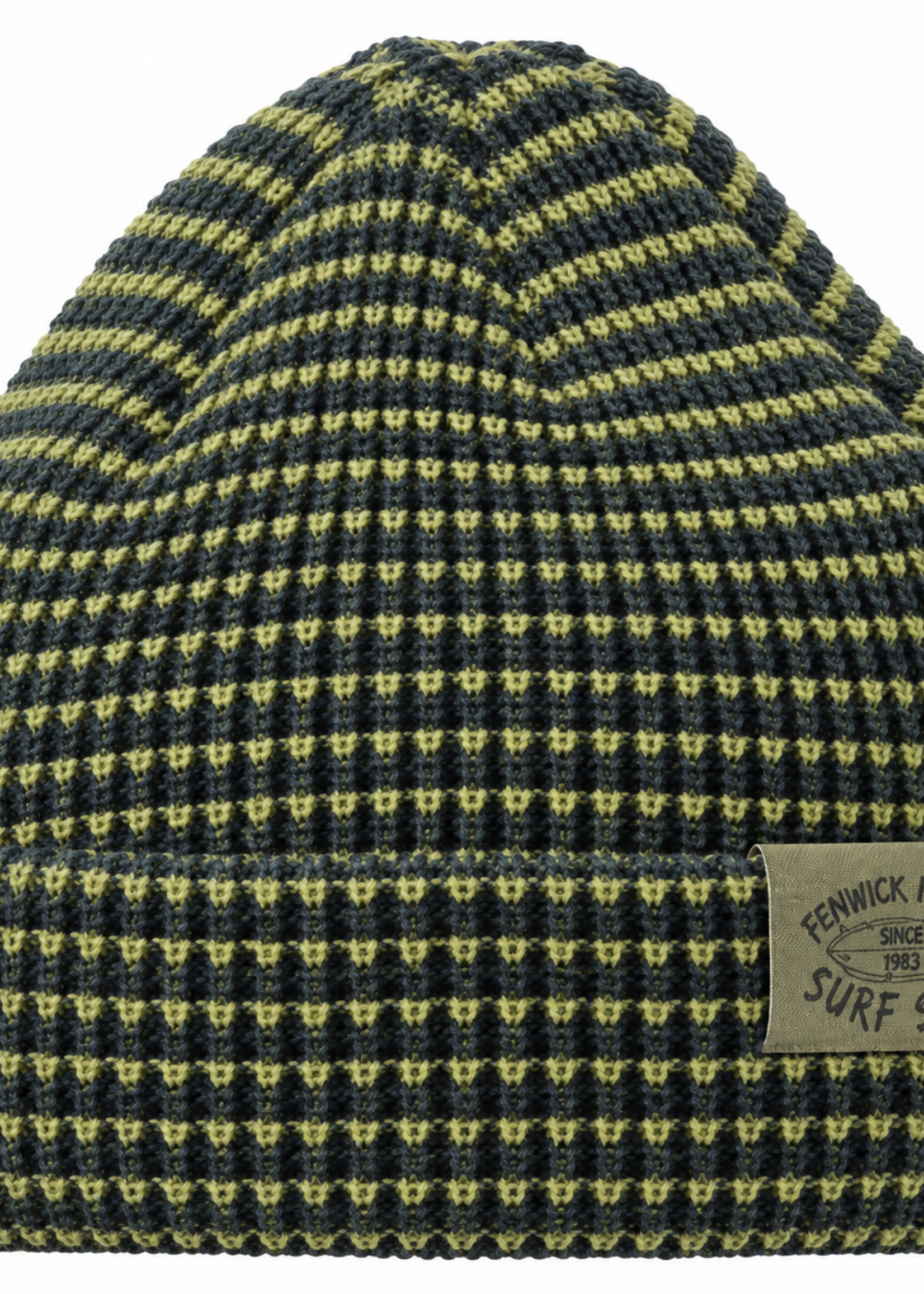WAFFLE KNIT BEANIE BLACK/OLIVE