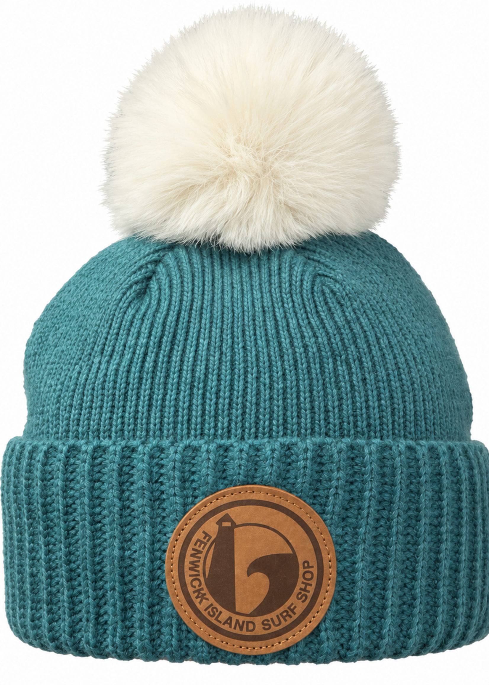 FAUX MINK POM BEANIE MINERAL BLUE