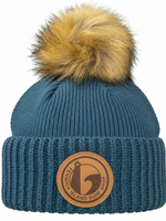 FAUX MINK POM BEANIE SLATE/TAN POM