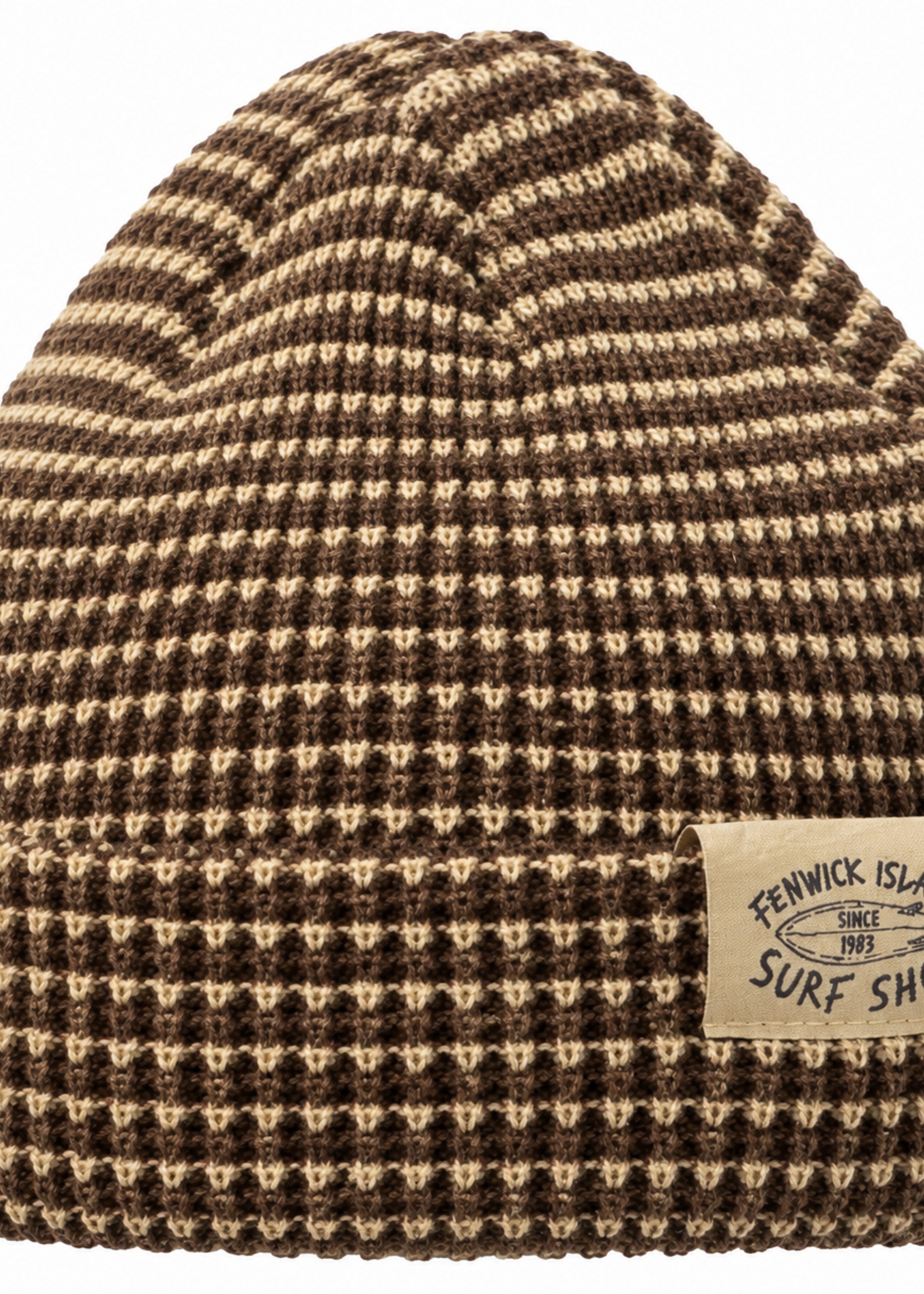 WAFFLE KNIT BEANIE BROWN