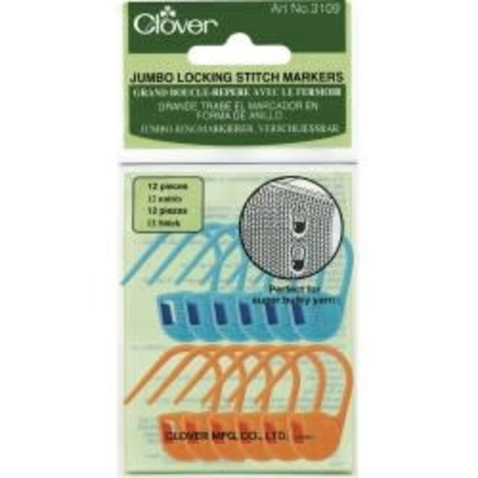 Clover Clover Jumbo Locking Stitch Markers 12pcs