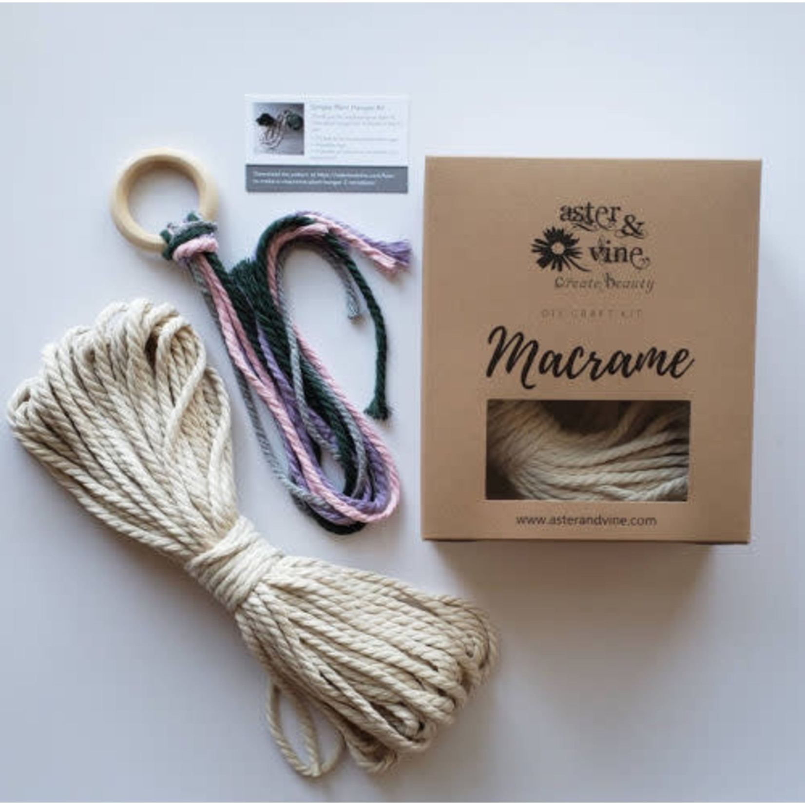 Aster & Vine Simple Macrame Plant Hanger Kit
