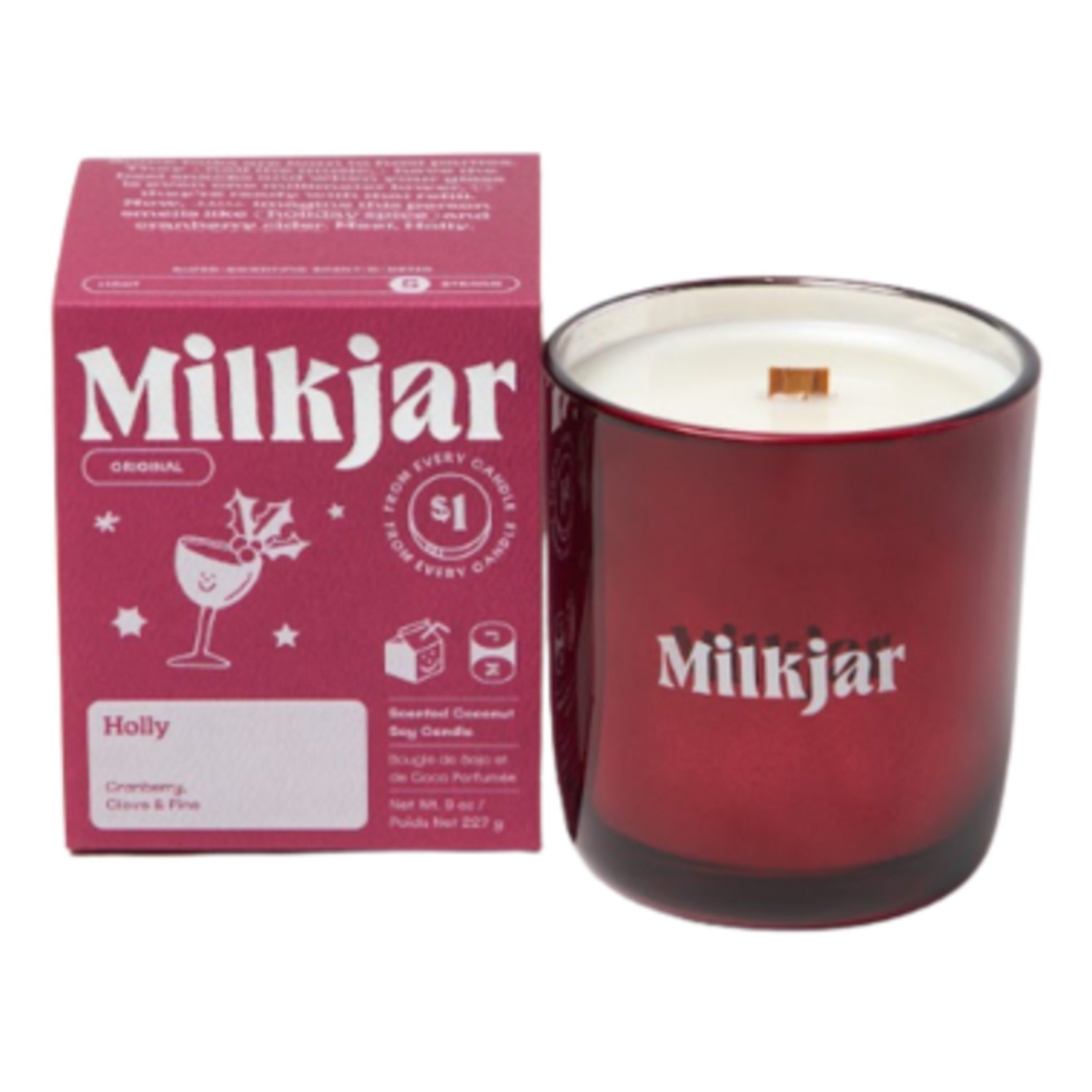 Milk Jar Candle Co. Holly Candle