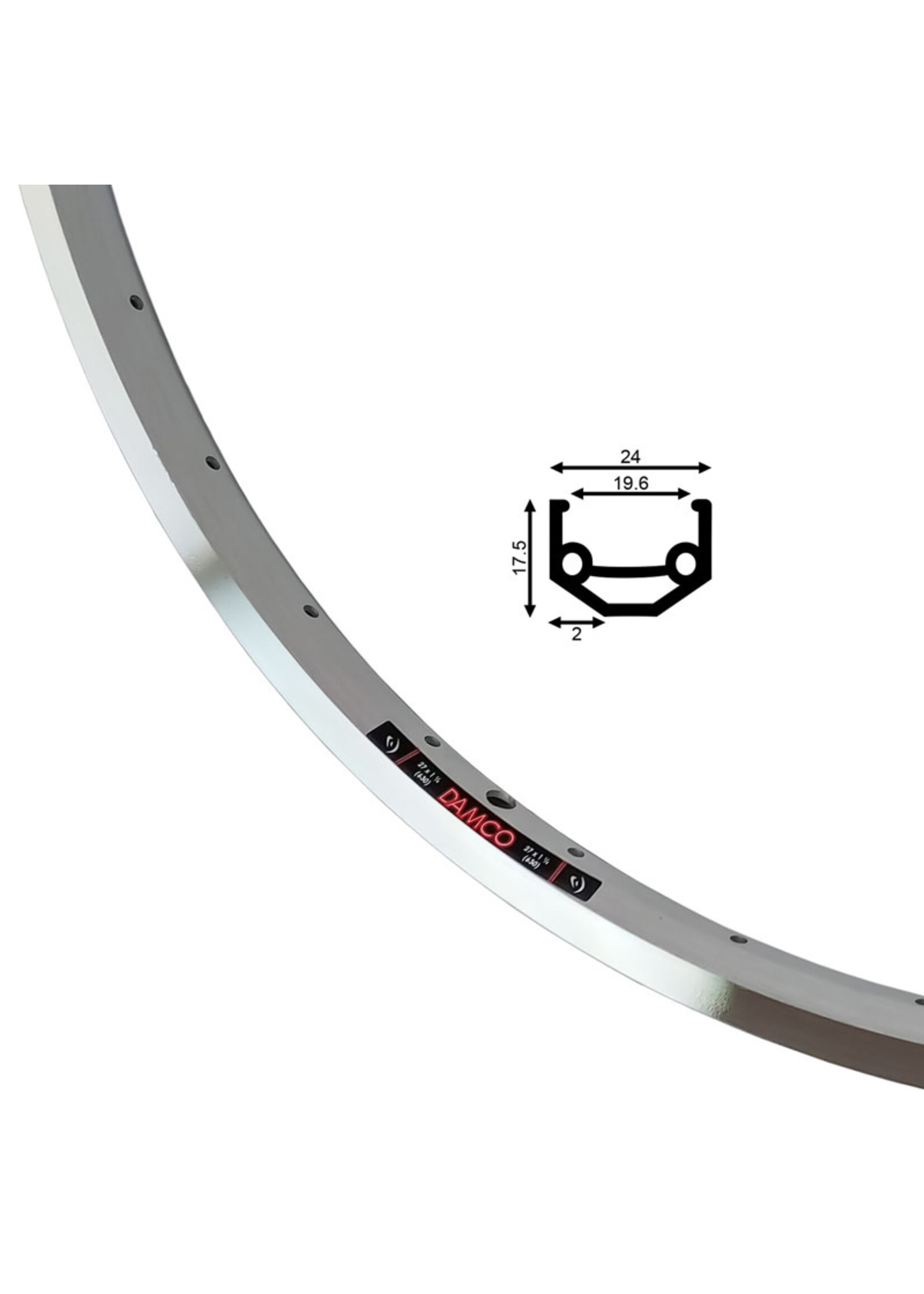 Damco Jante Damco Double Paroi 27" X 1-1/4 Argent ISO 630