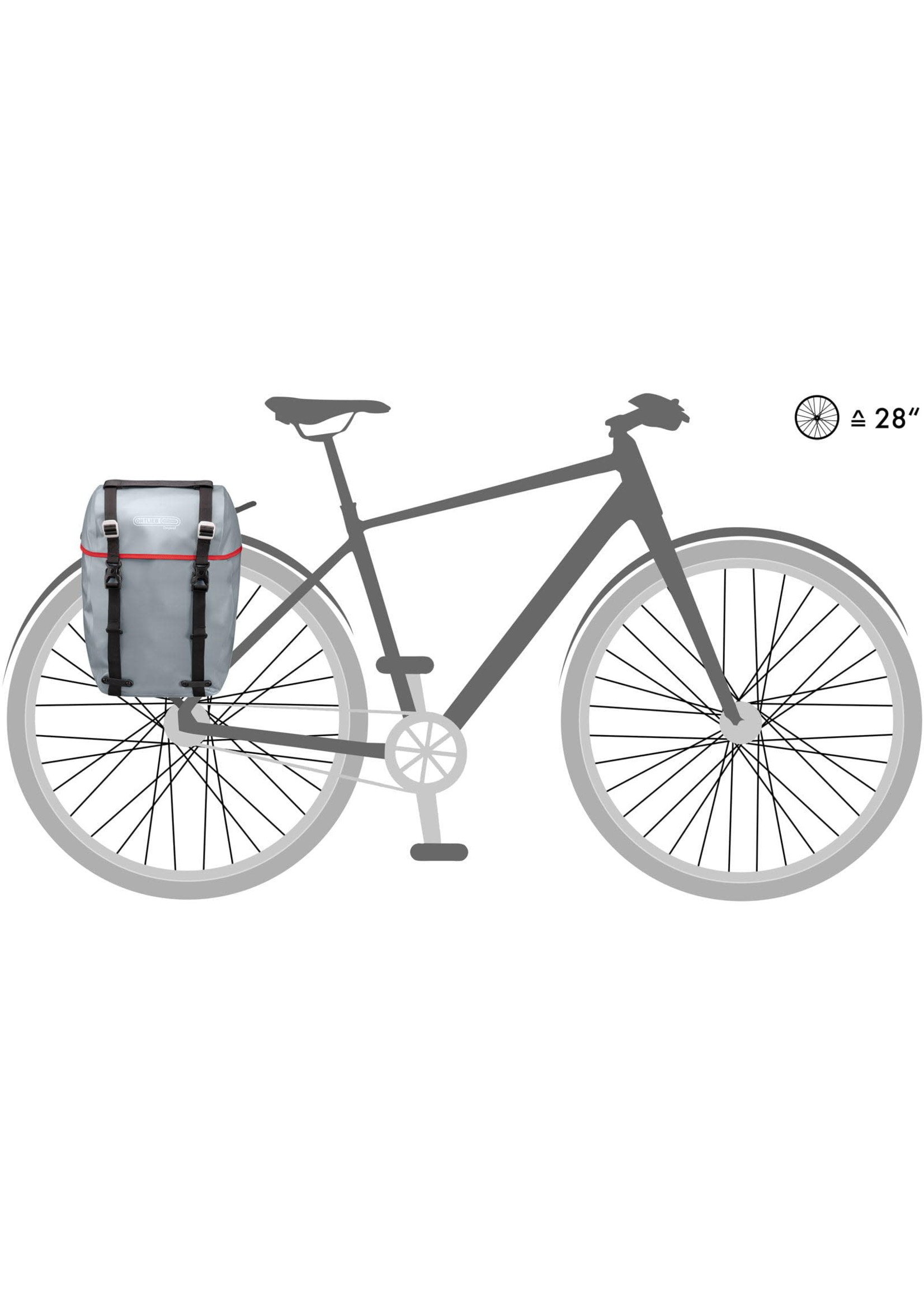 Ortlieb Sacoche Ortlieb Bike-Packer Original, 20L, Gris Aluminium